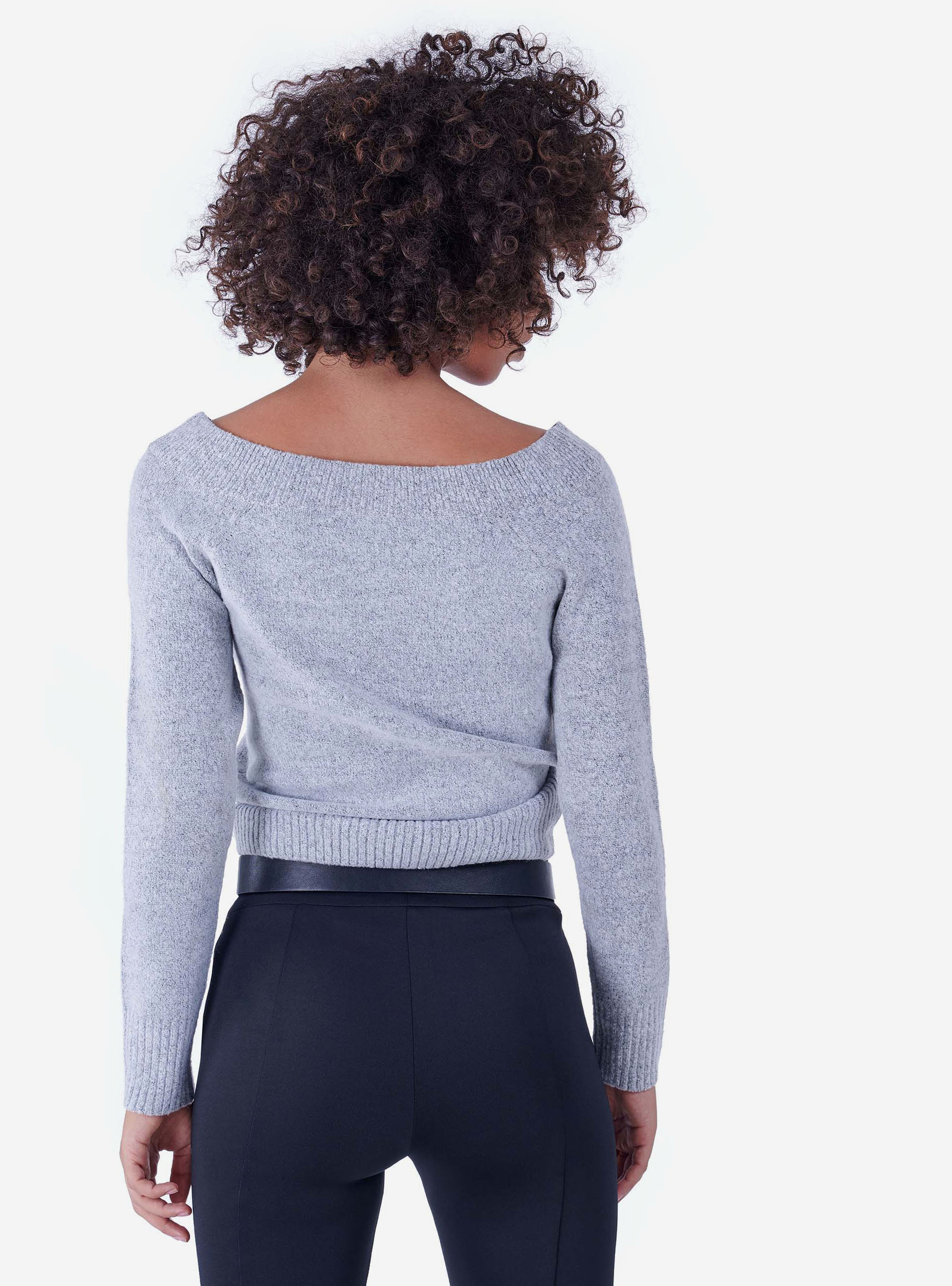 Pull à col large, C150 GREY M