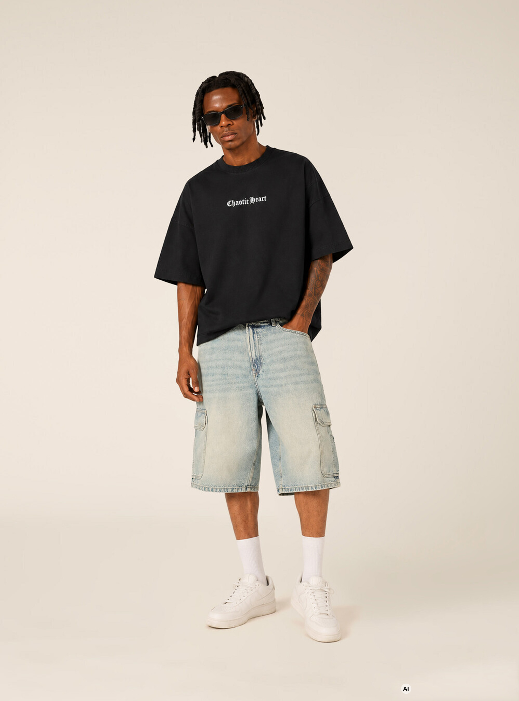 Printed Boxy Fit T-Shirt, BK1 BLACK