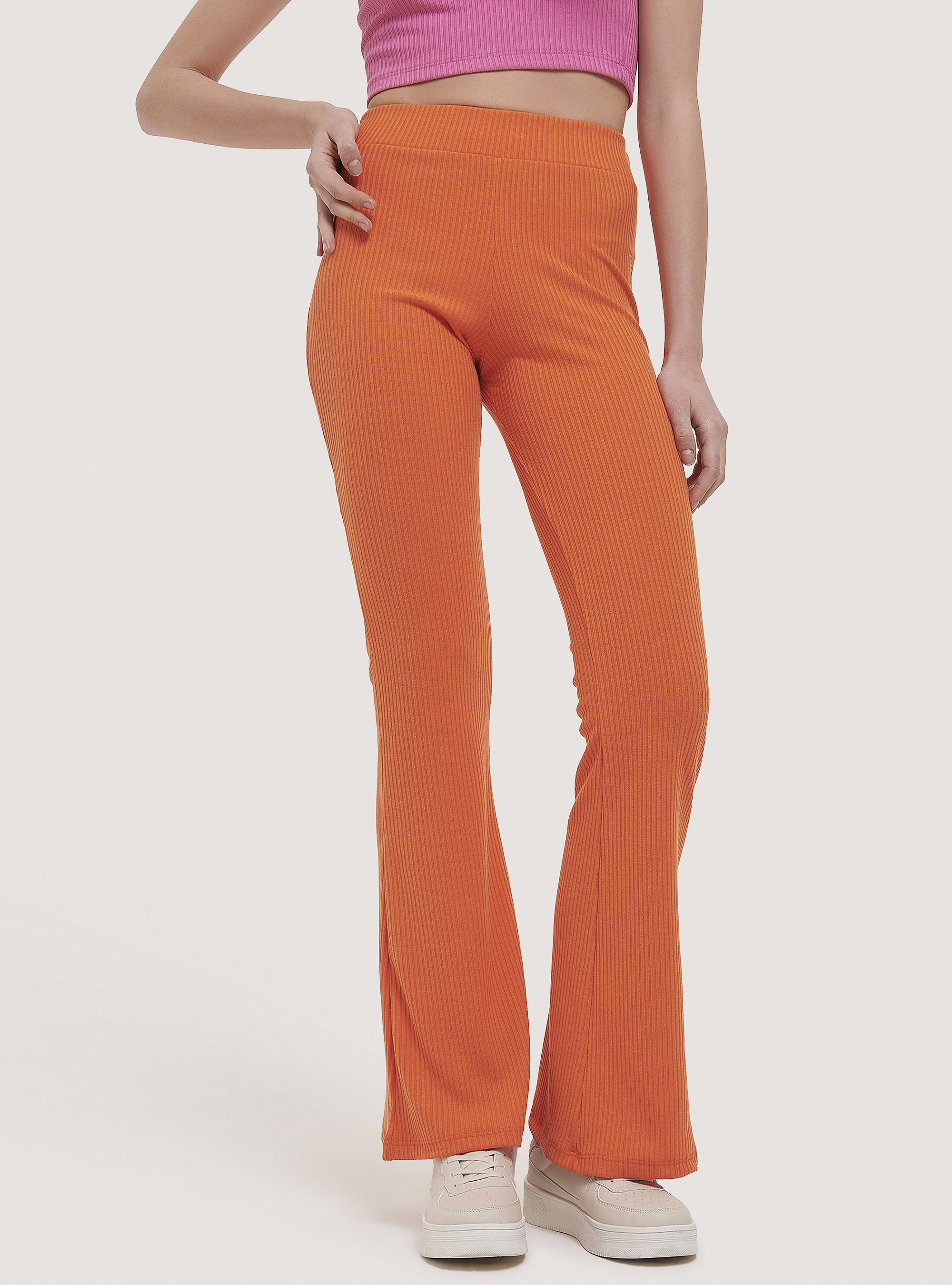 Leggings cotel&eacute;s, C330 ORANGE