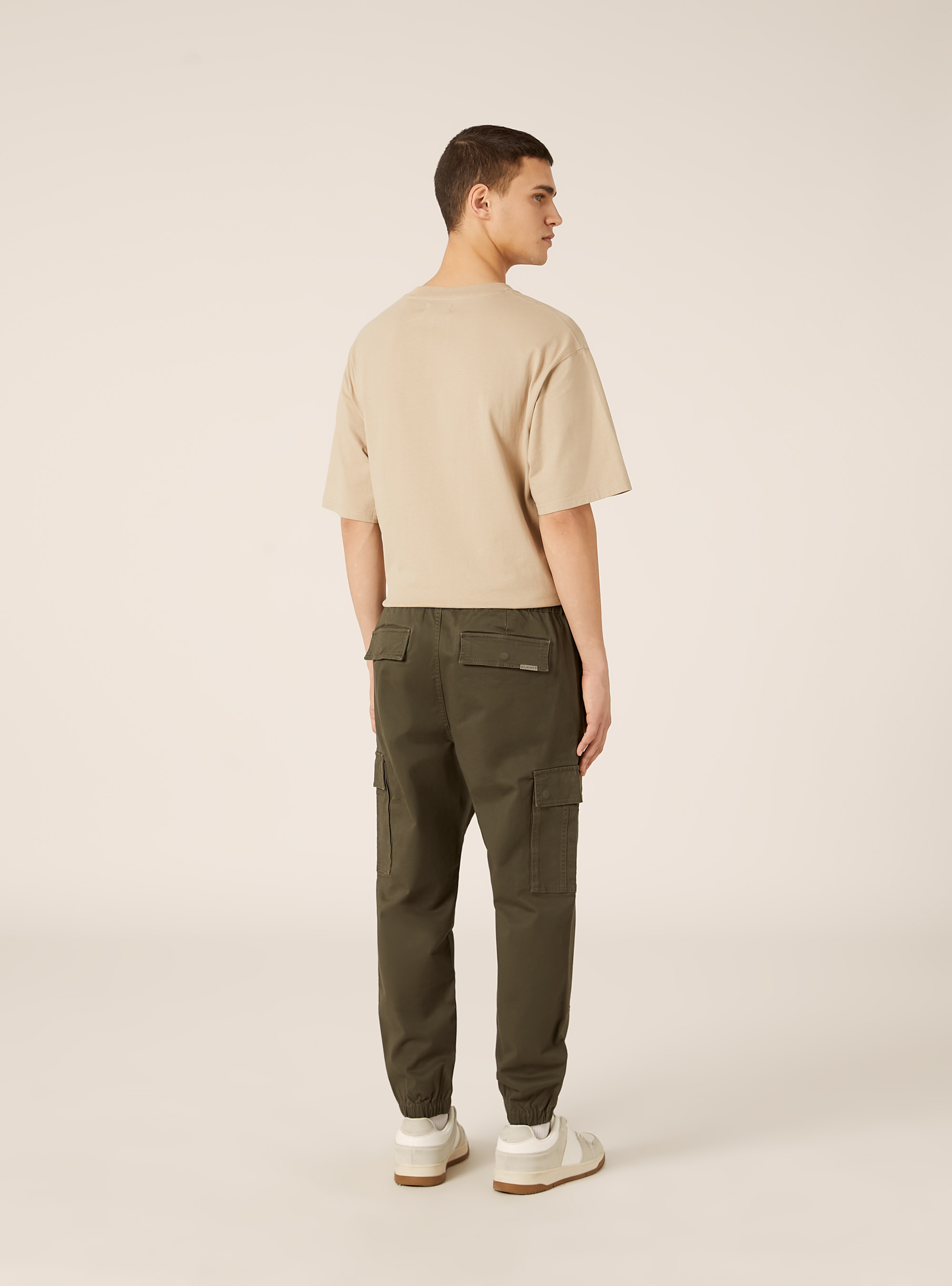 Jogger in twill stretch con tasconi, KY2 KAKY MEDIUM