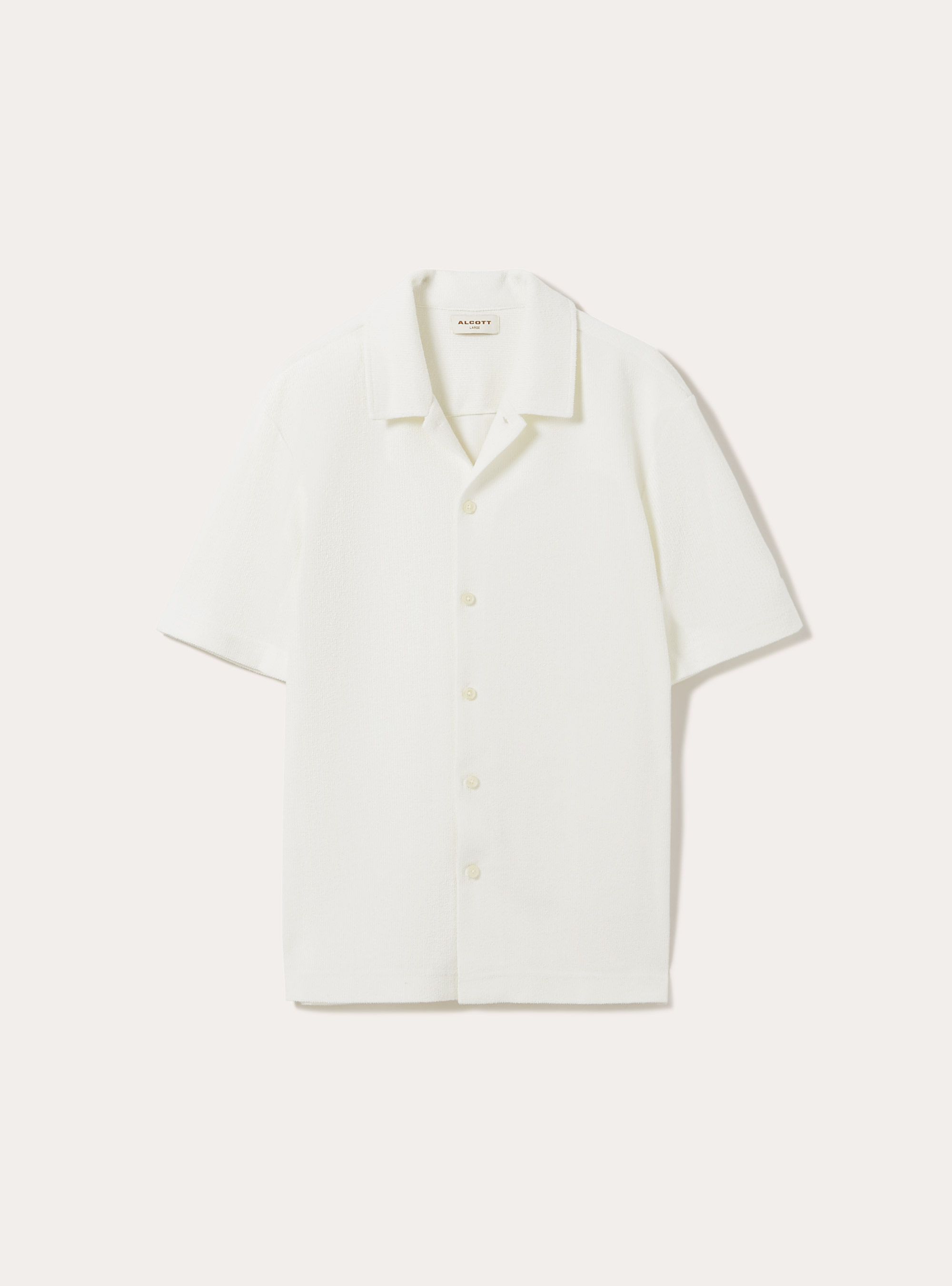 Camicia a maniche corte con texture, WH1 OFF WHITE