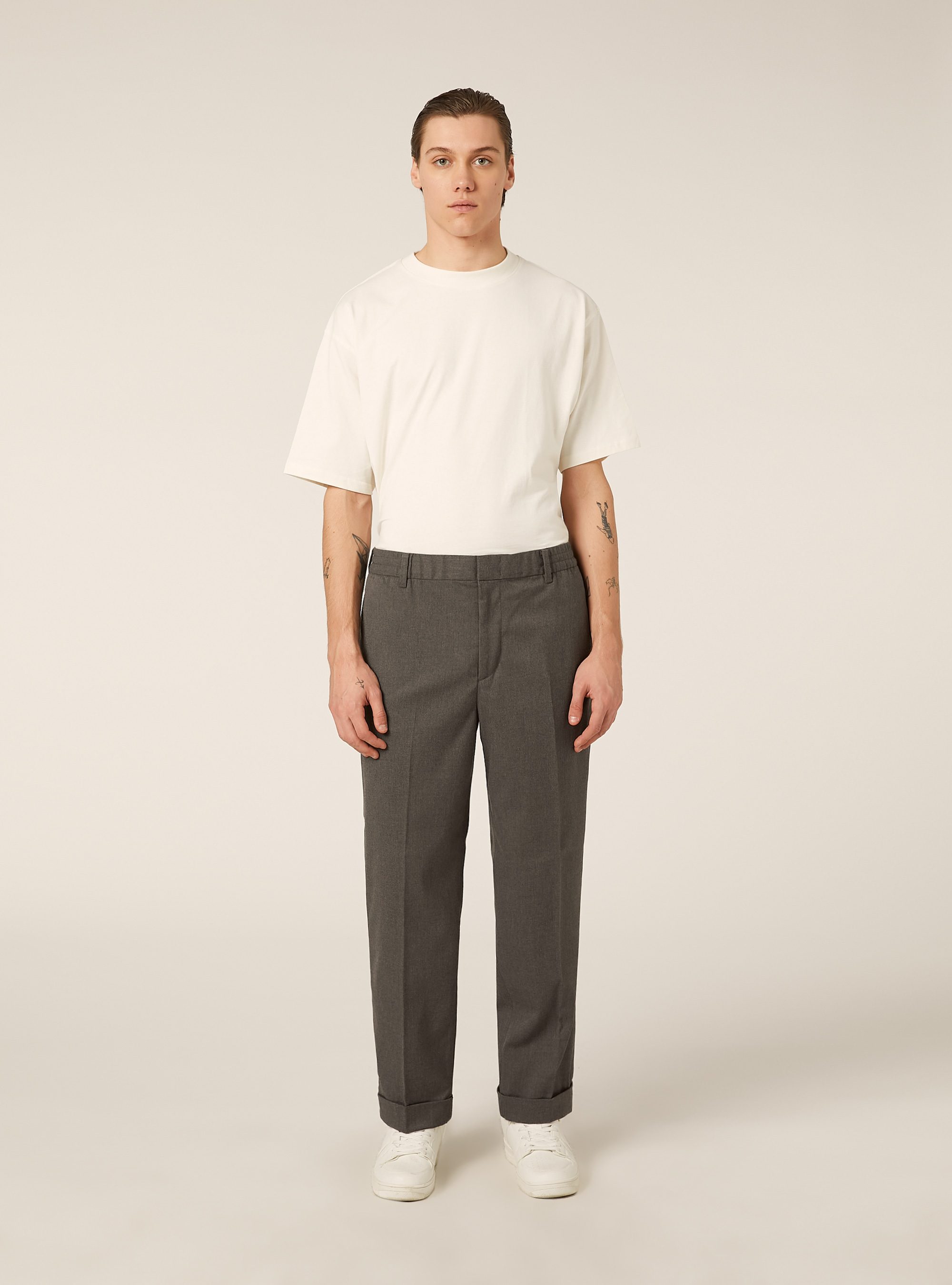 Klassische Hose aus Twill, GY1 GREY DARK