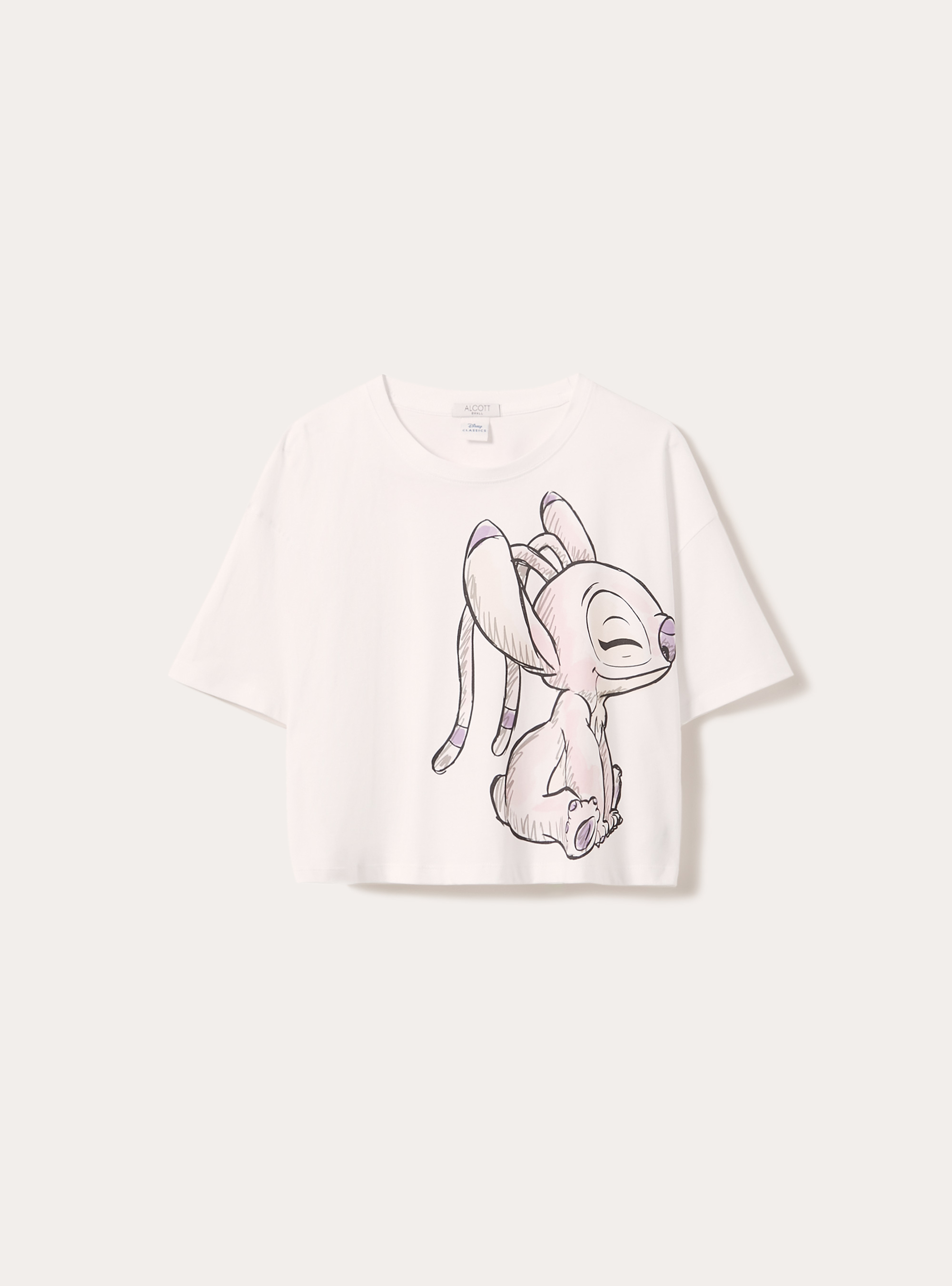 Stitch / Alcott print t-shirt, WH3 WHITE