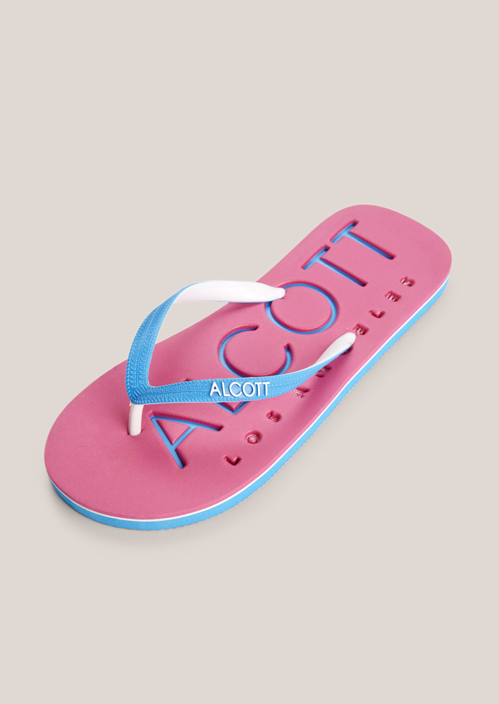 Flip flops with logo, C4444 FUXIA