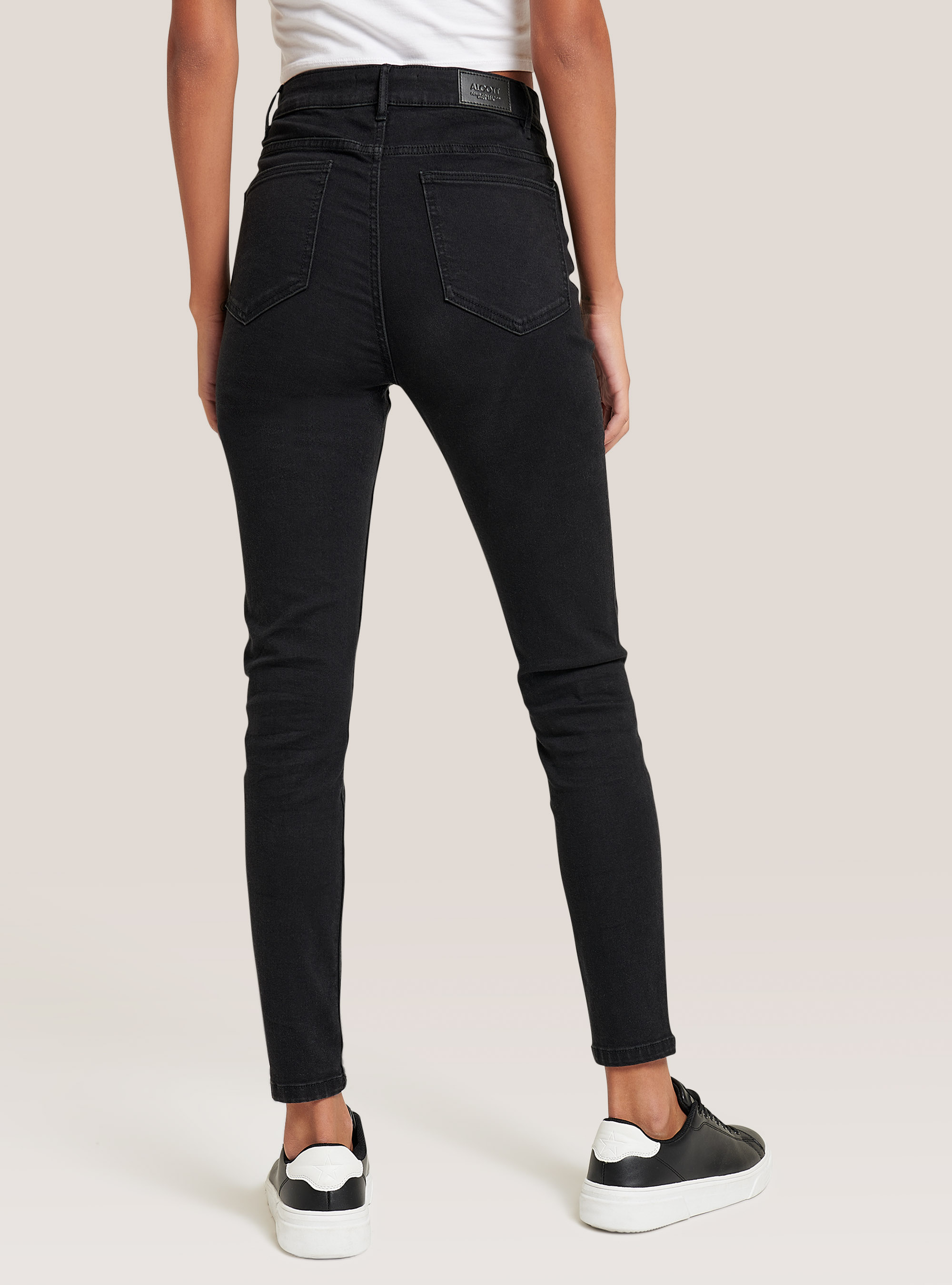Skinny super high waist jeans, D000 BLACK