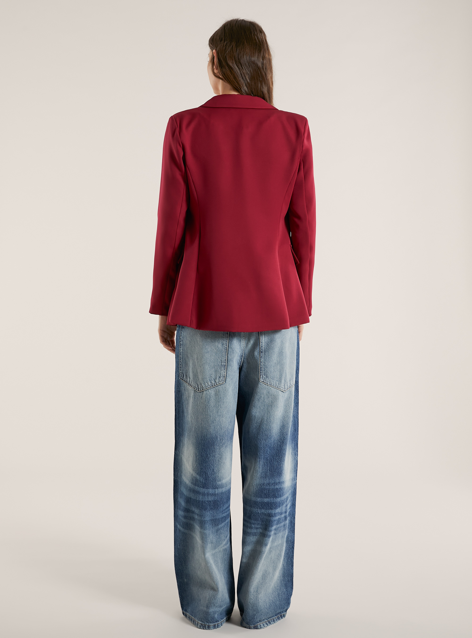 Single-breasted blazer, BO1 BORDEAUX DARK