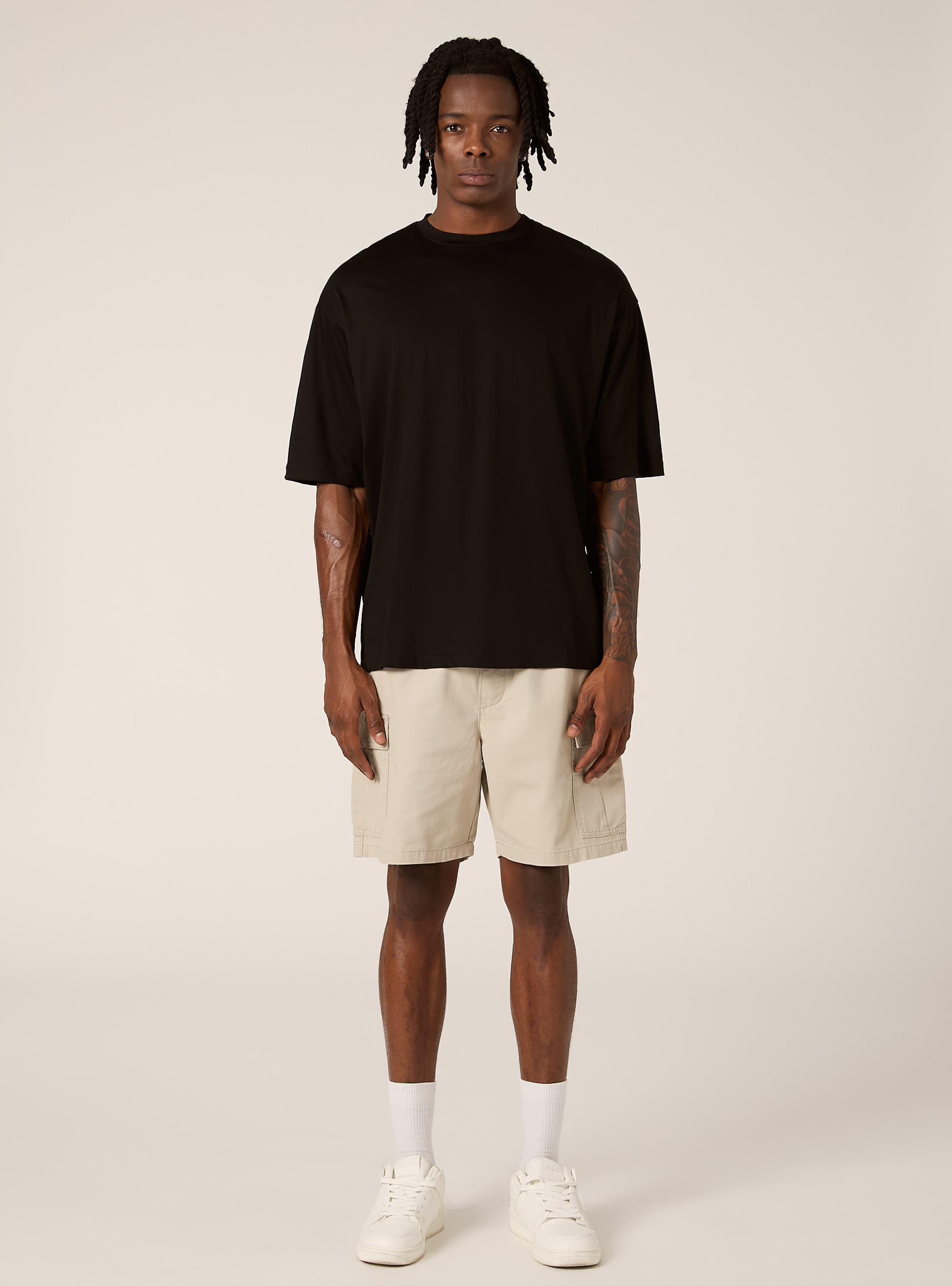 T-shirt &agrave; coupe souple, BK1 BLACK