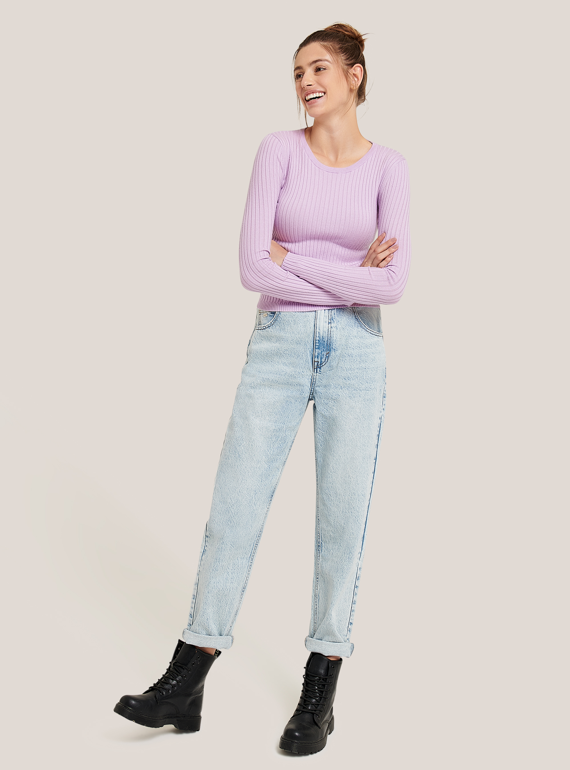 Jersey acanalado, C3303 LILLAC