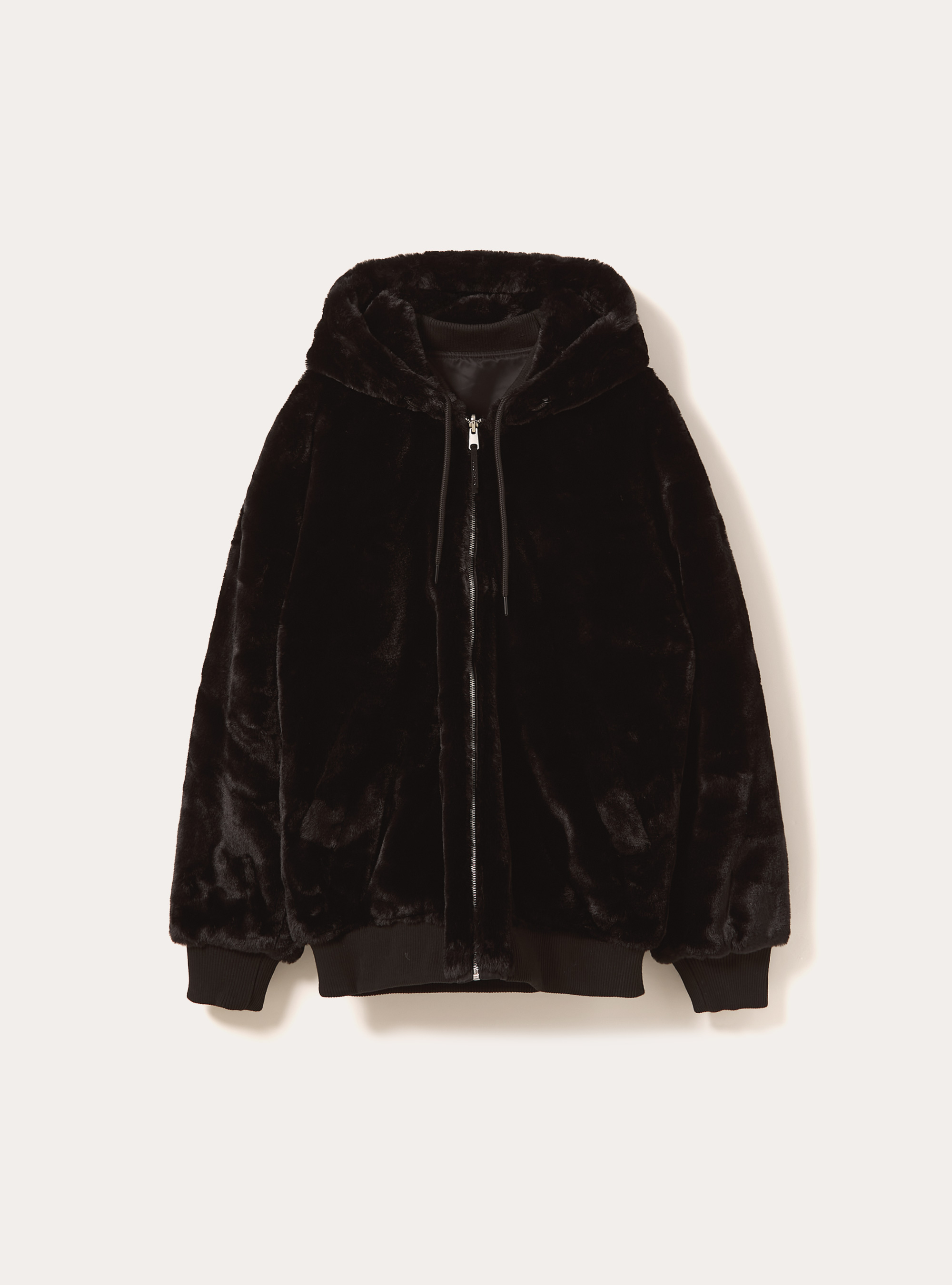 Double-sided jacket with hood, BK1 BLACK