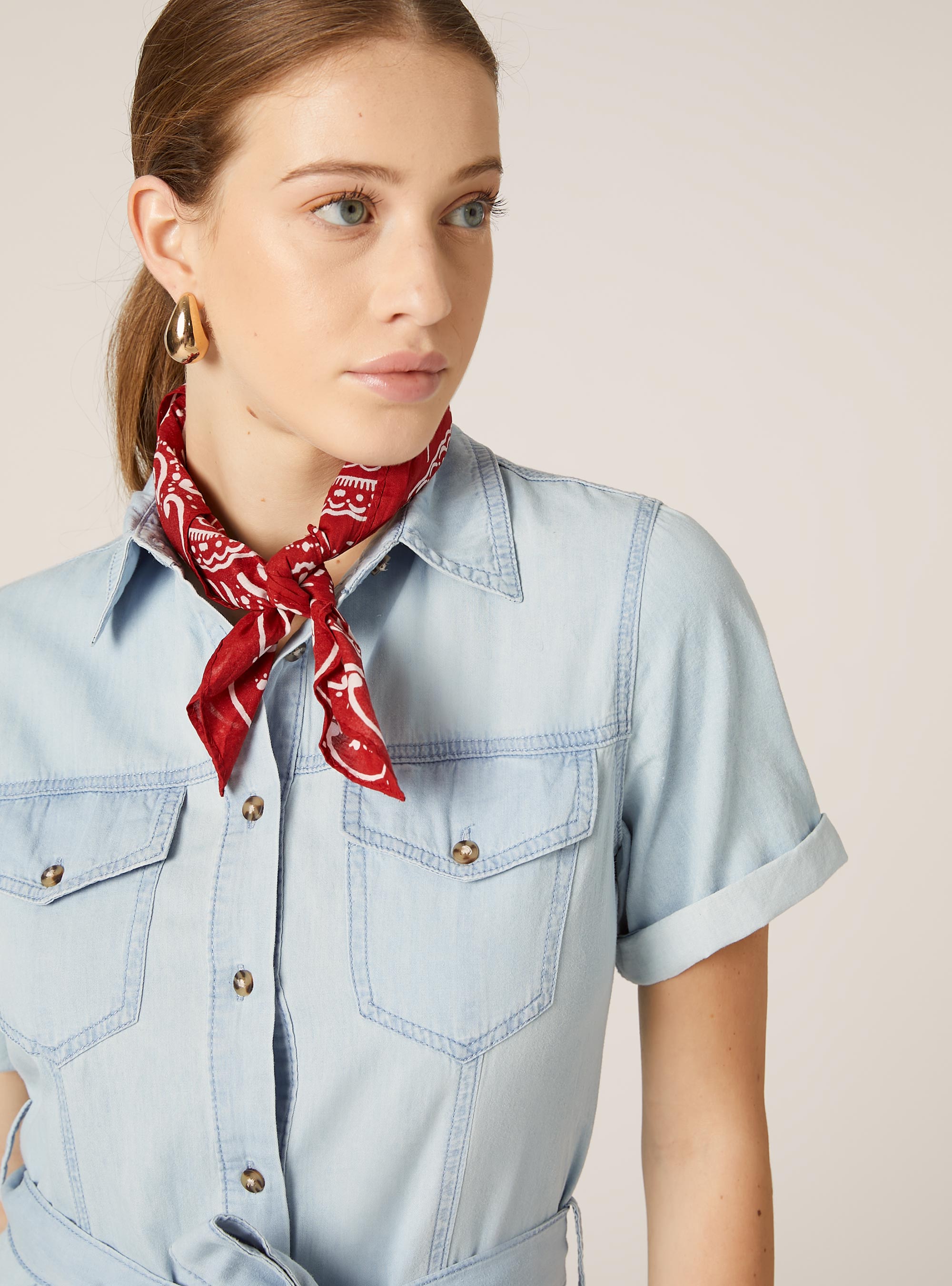 Denim chemisier dress, D007 LIGHT AZURE