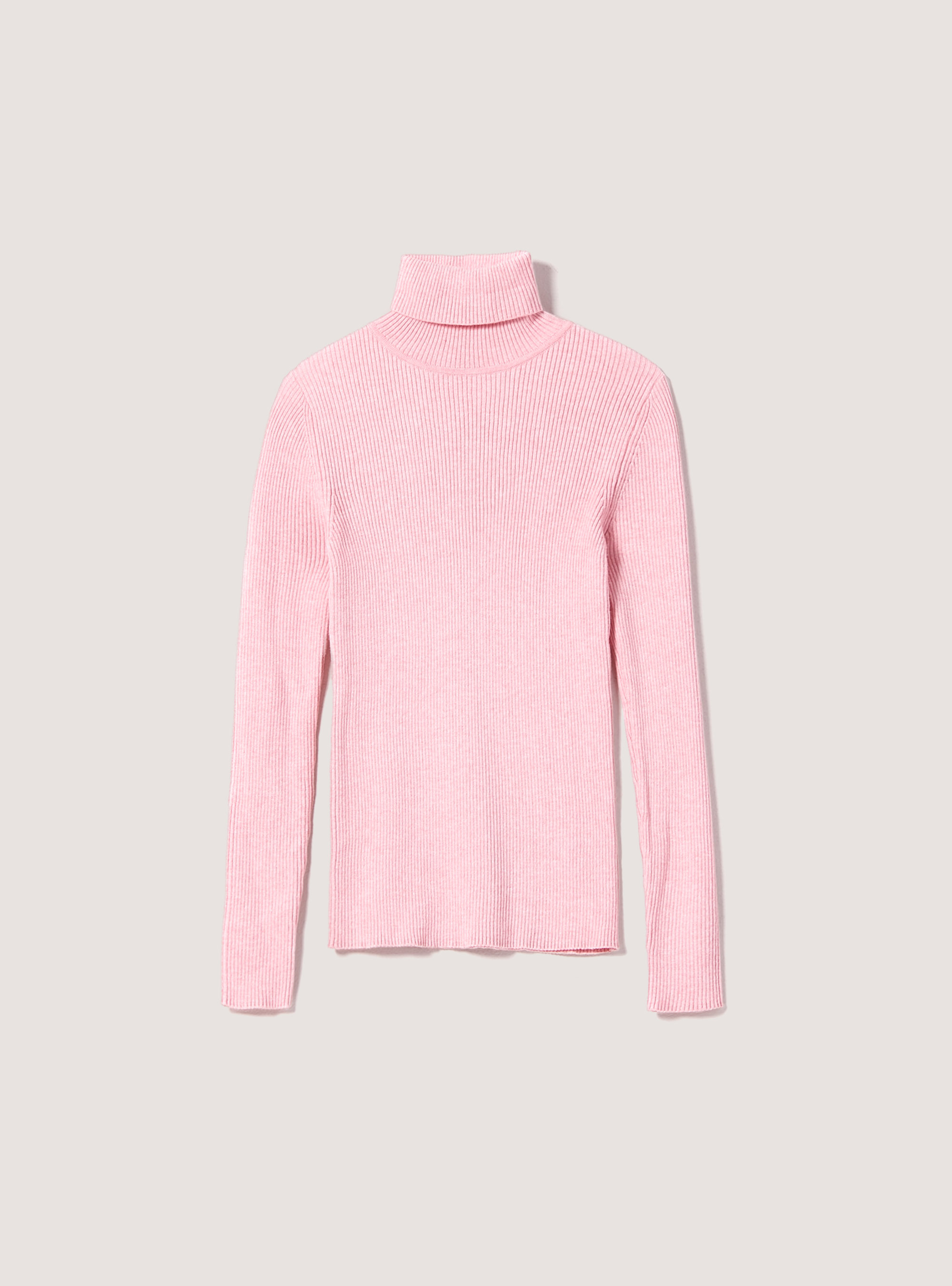Ribbed turtleneck pullover, MPK1 PINK MEL DARK