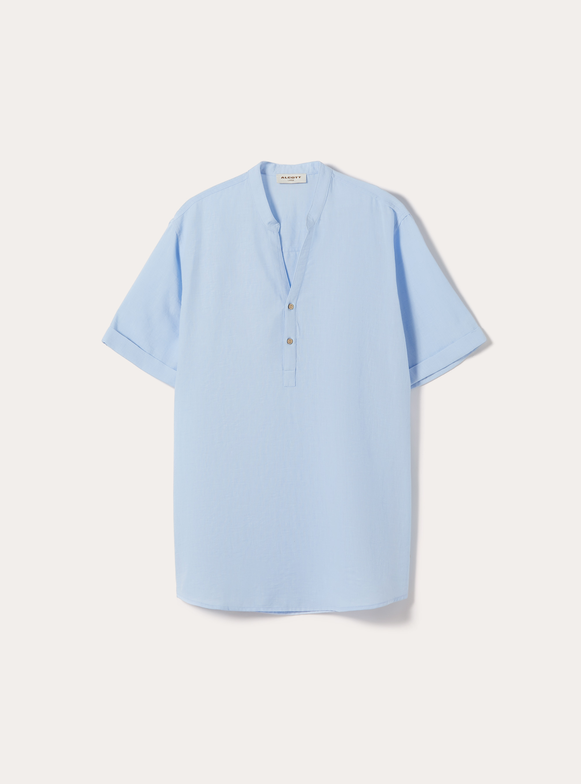 Mandarin collar shirt, AZ3 AZURE LIGHT
