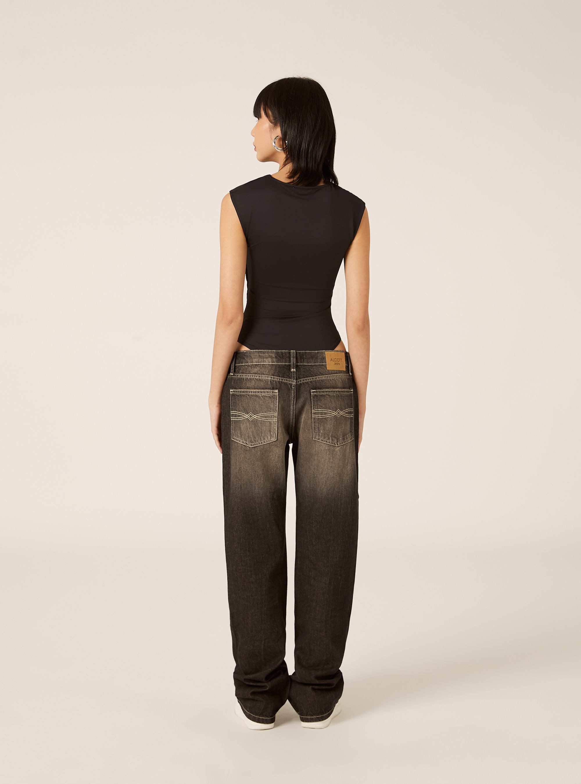 Body effetto arricciato, BK1 BLACK