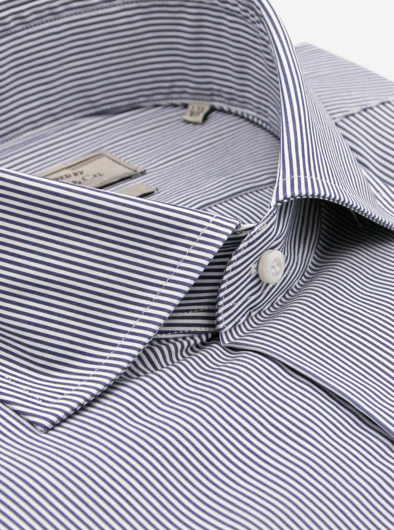 CAMISA DE ALGOD&Oacute;N A RAYAS, AZUL MARINO