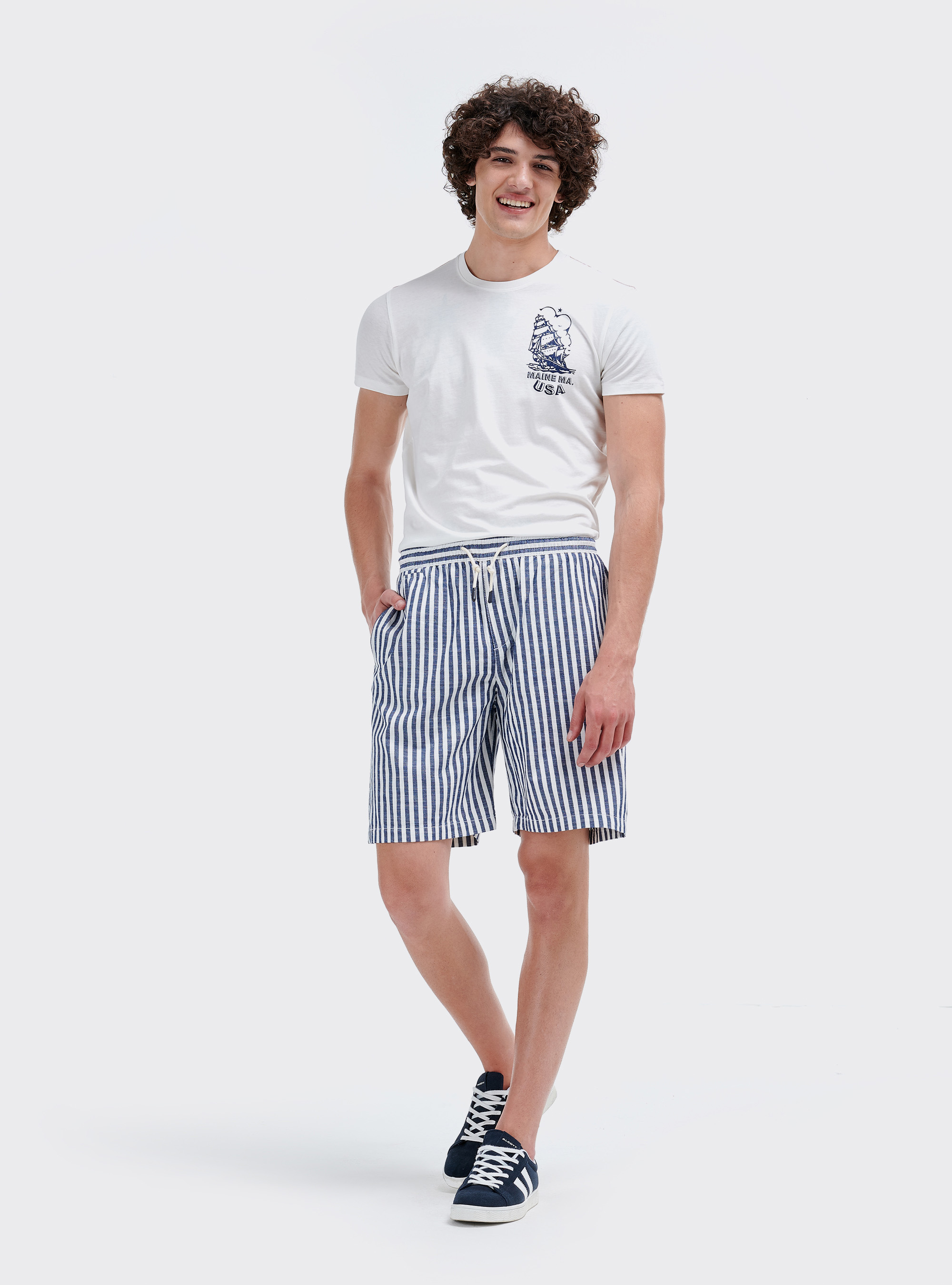 Bermuda in twill, MULTICOLORE