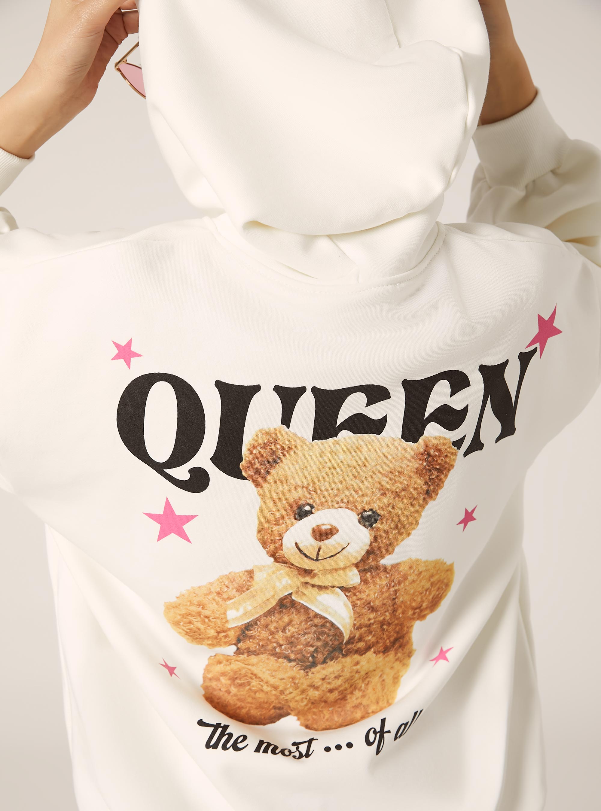 Sweat oversize avec imprim&eacute; Teddy, WH2 WHITE