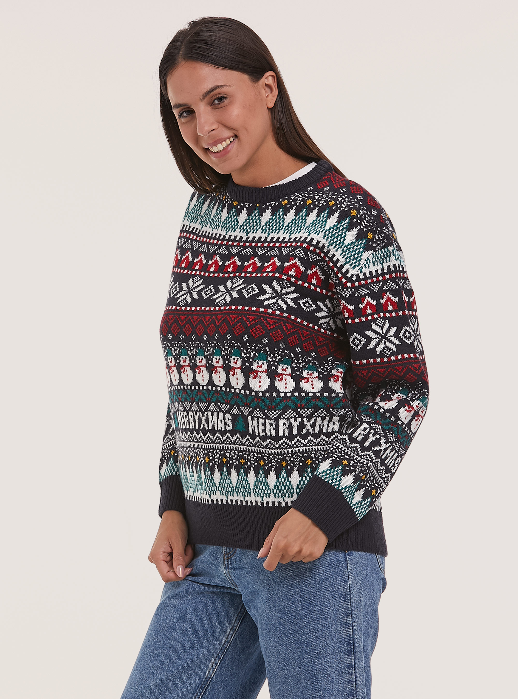Christmas Family Collection pullover, NA1 NAVY DARK