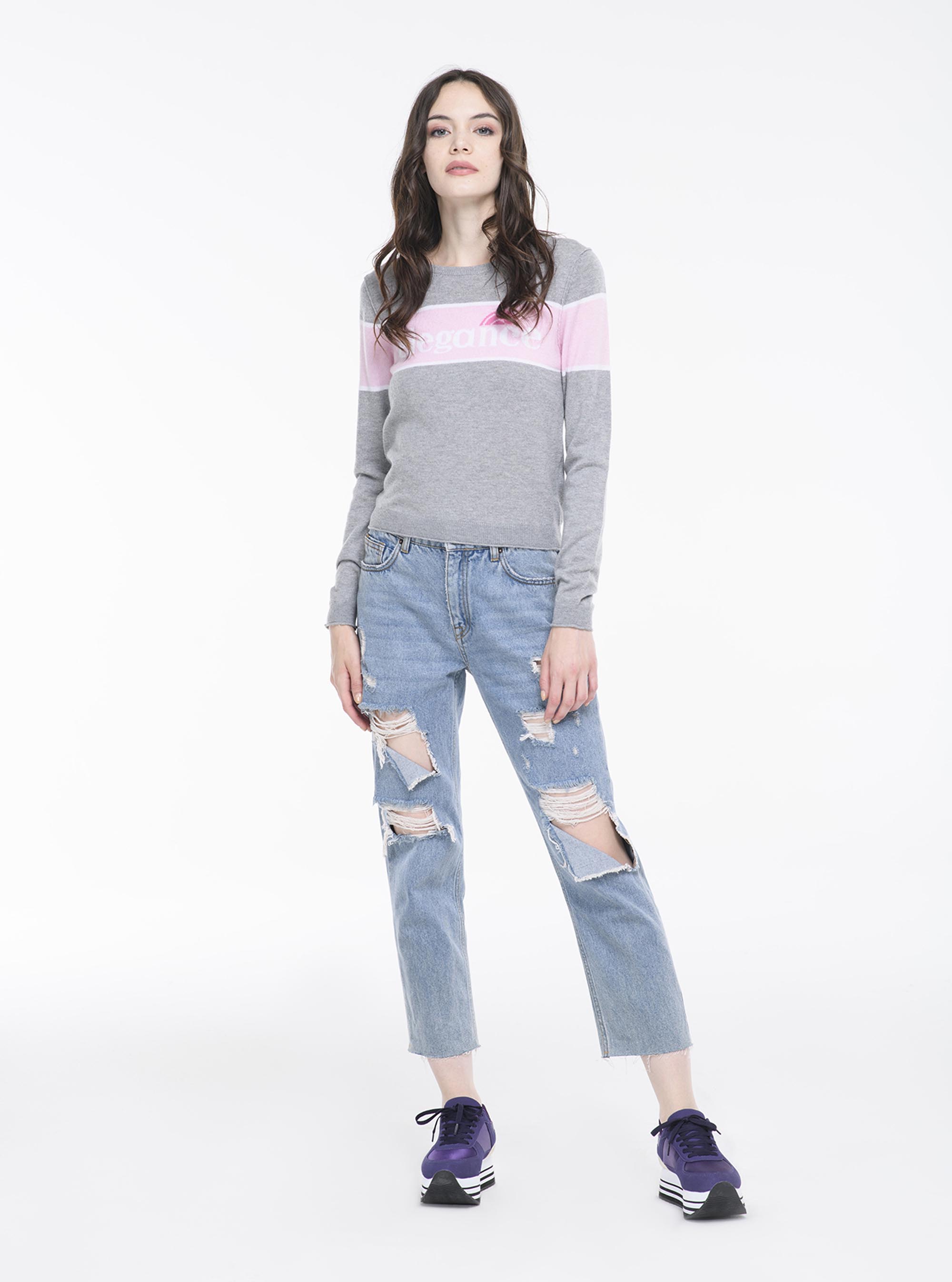 Pullover con scritta, C150 GREY M