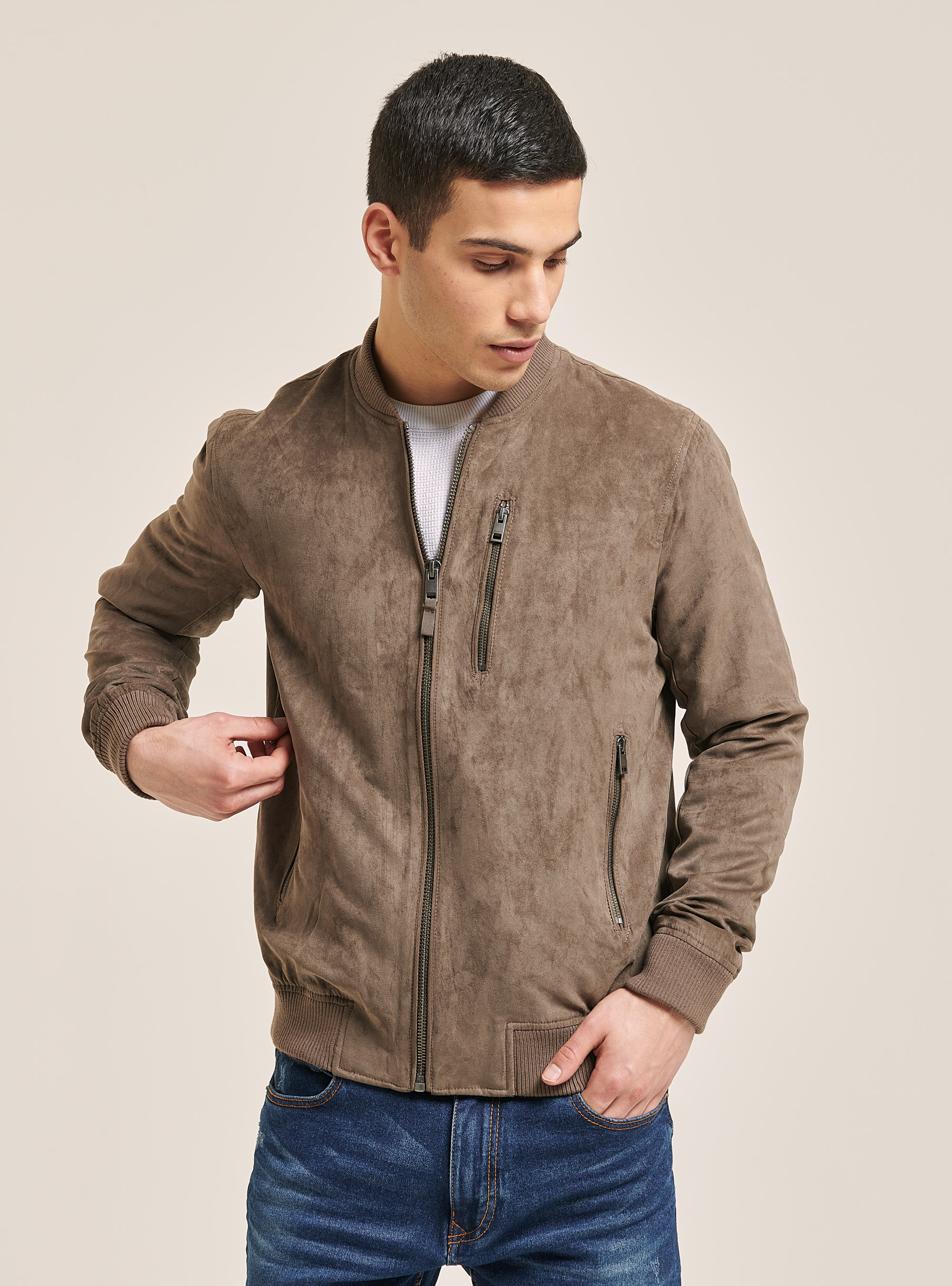 suede borg jacket mens