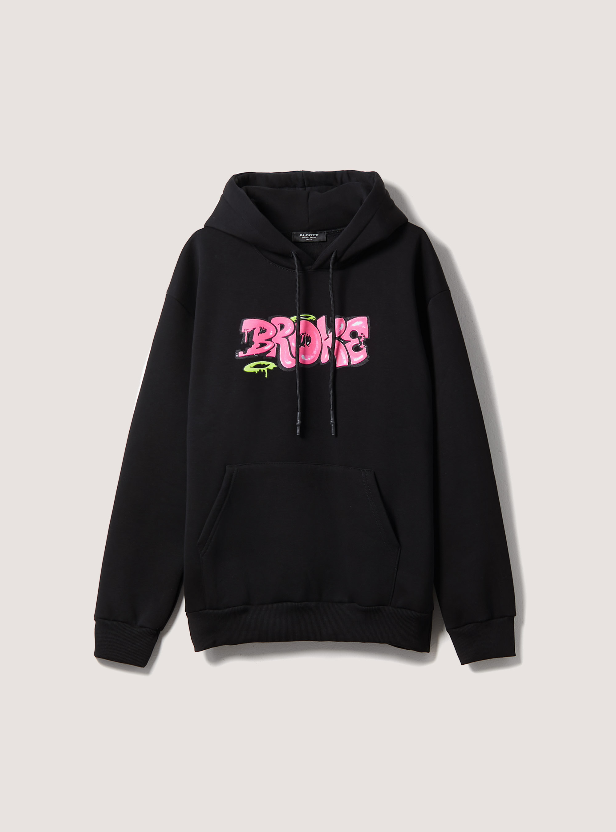 Felpa con stampa Smile Collection, BK1 BLACK