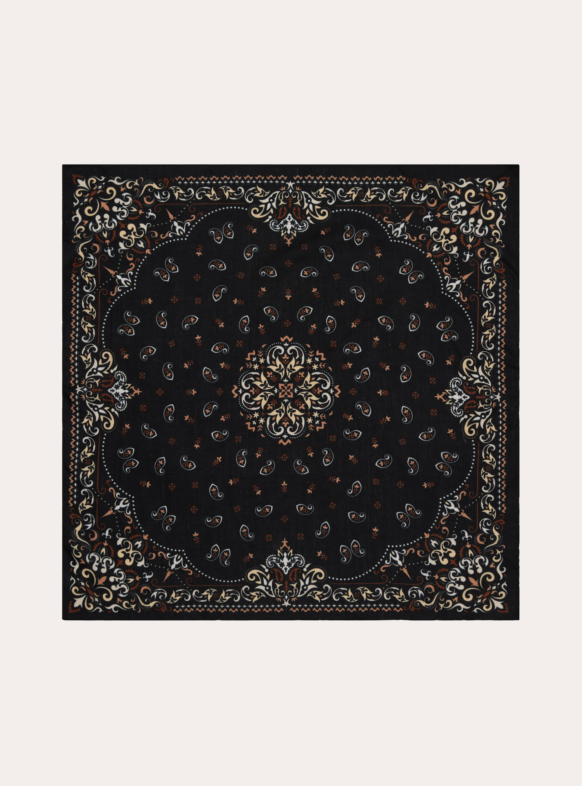 Sciarpa foulard stampa paisley, BK2 BLACK MEDIUM