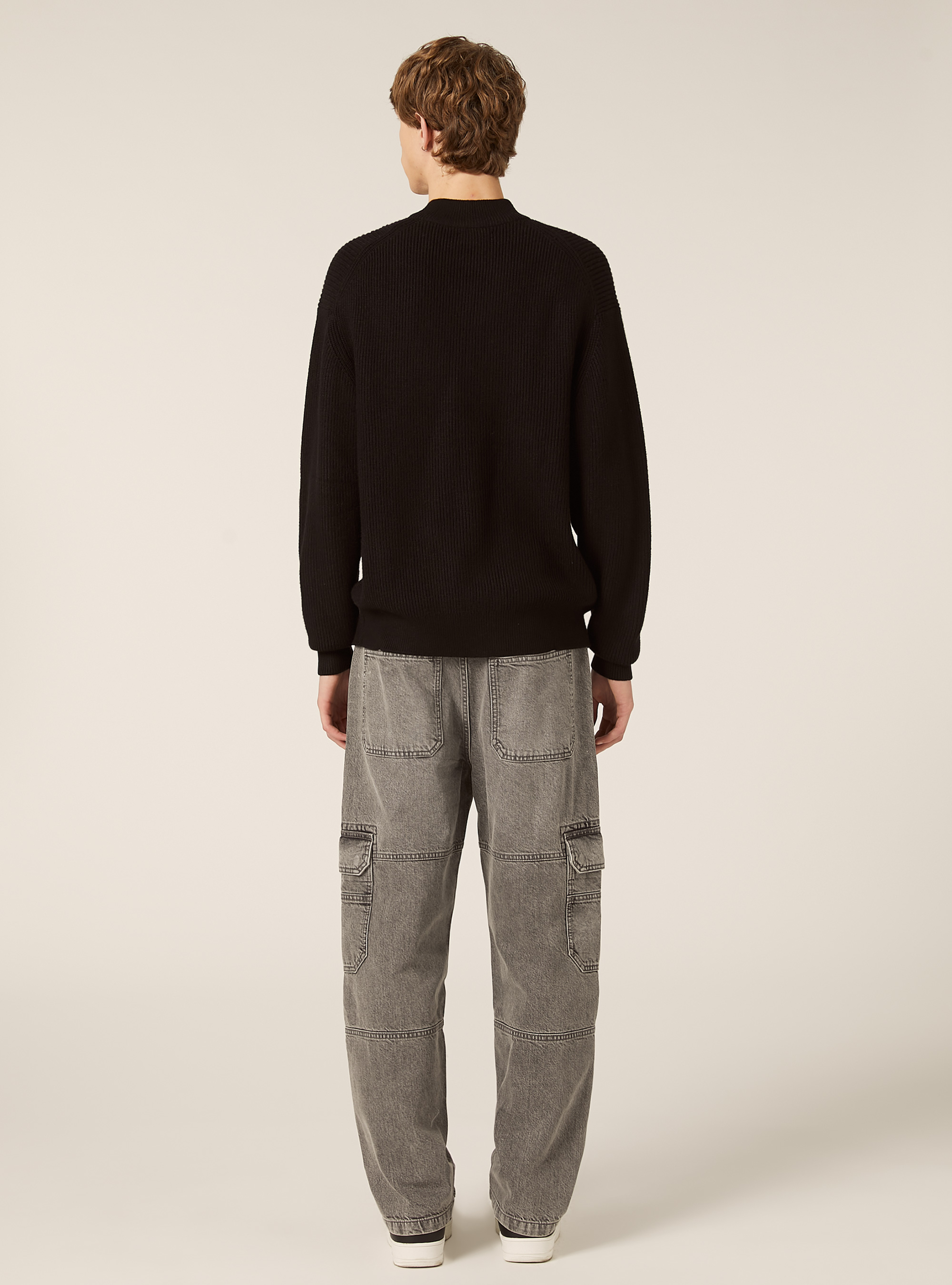 Soft mid-neck pullover, BK1 BLACK