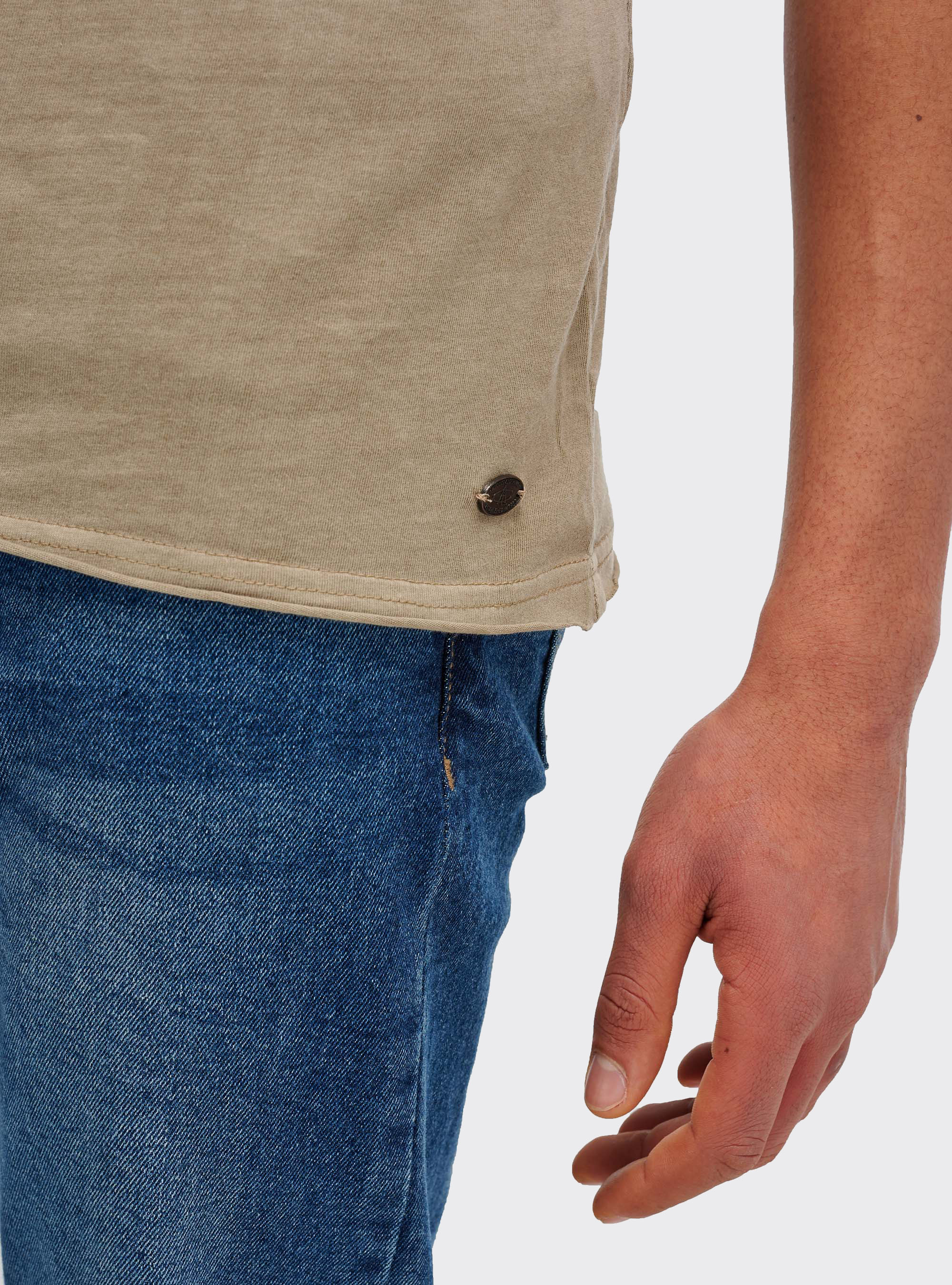 COLOR BLOCK T-SHIRT, BEIGE