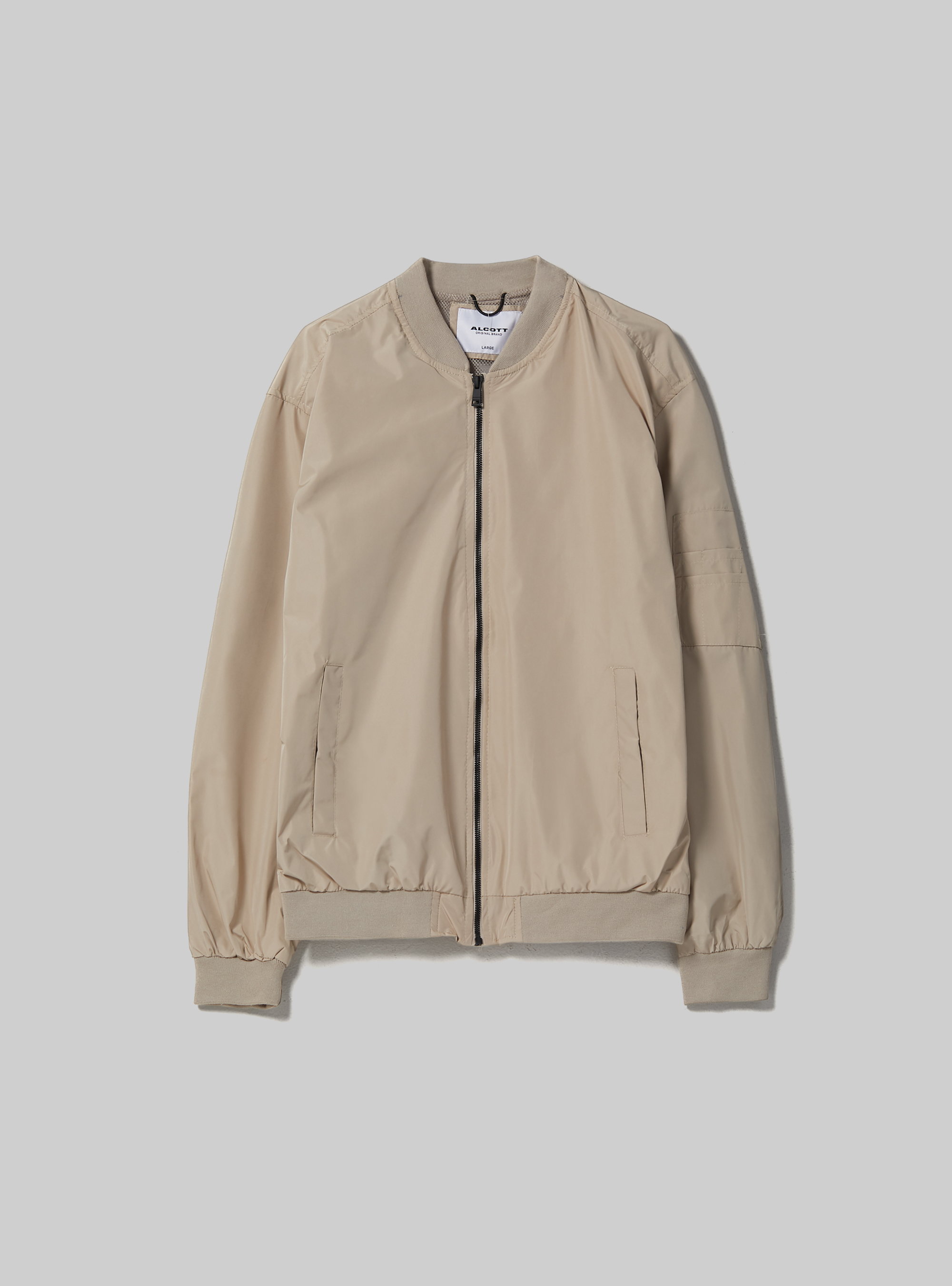Windproof regular fit bomber jacket, BG3 BEIGE LIGHT