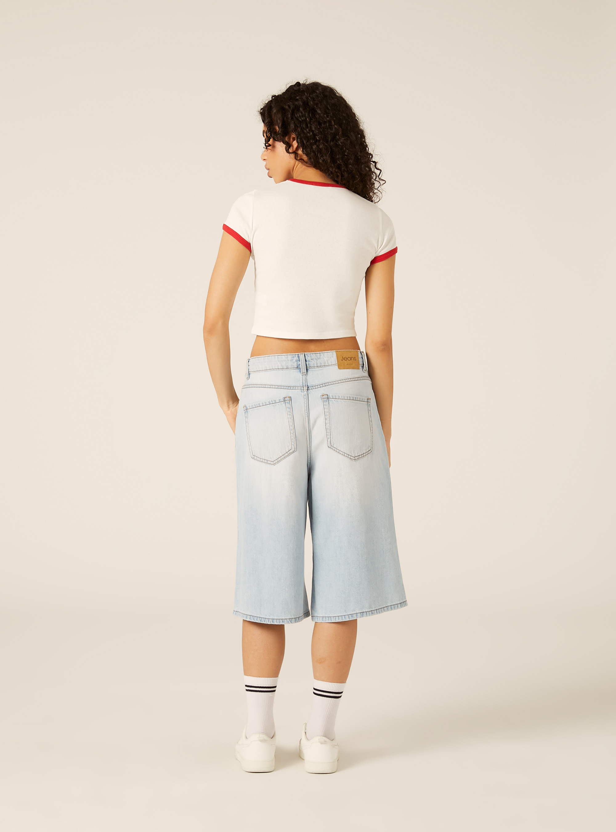 T-shirt crop con stampa calcio mondiali, RD2 RED MEDIUM