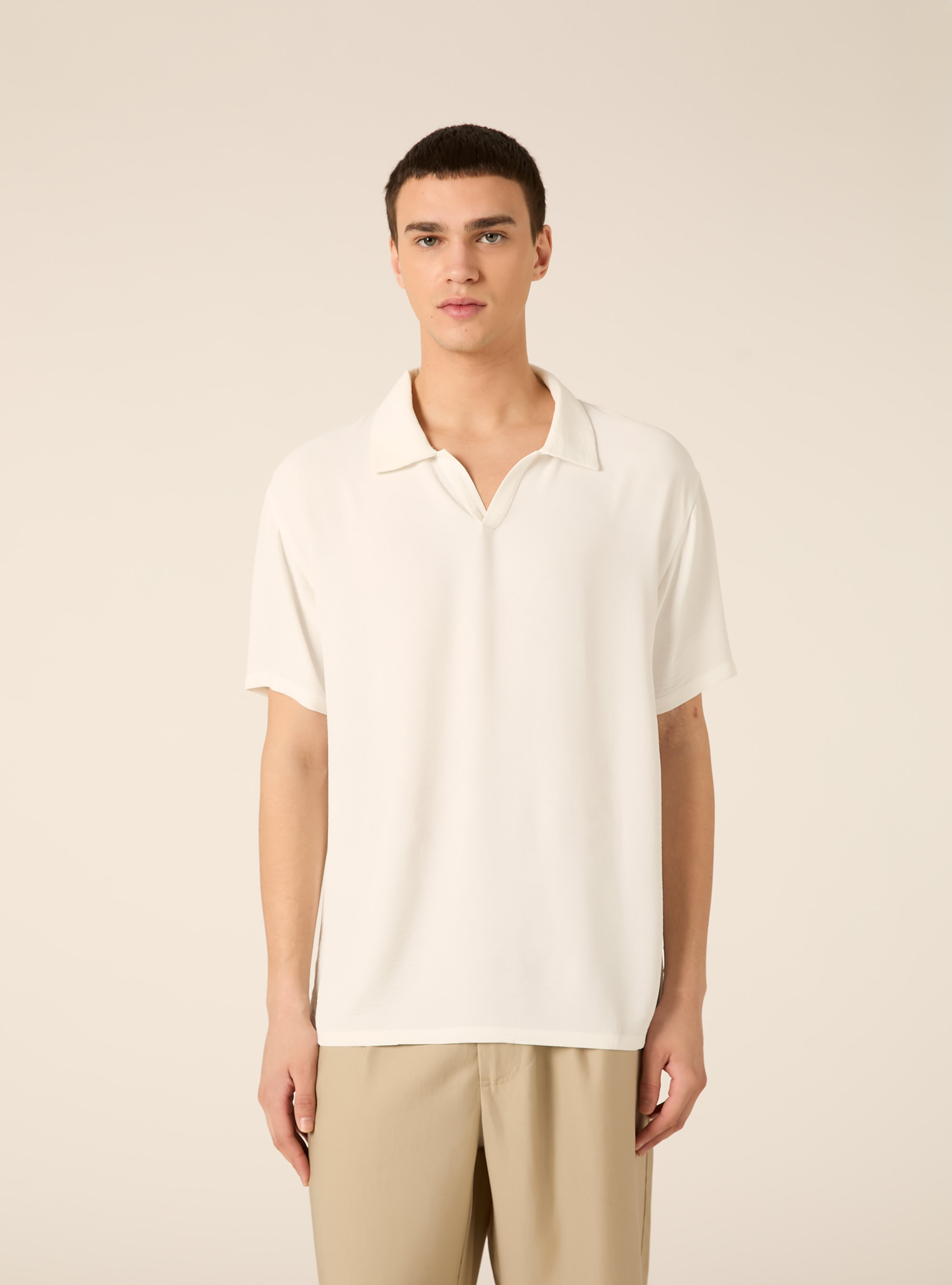 Polo basica in crepe, WH2 WHITE