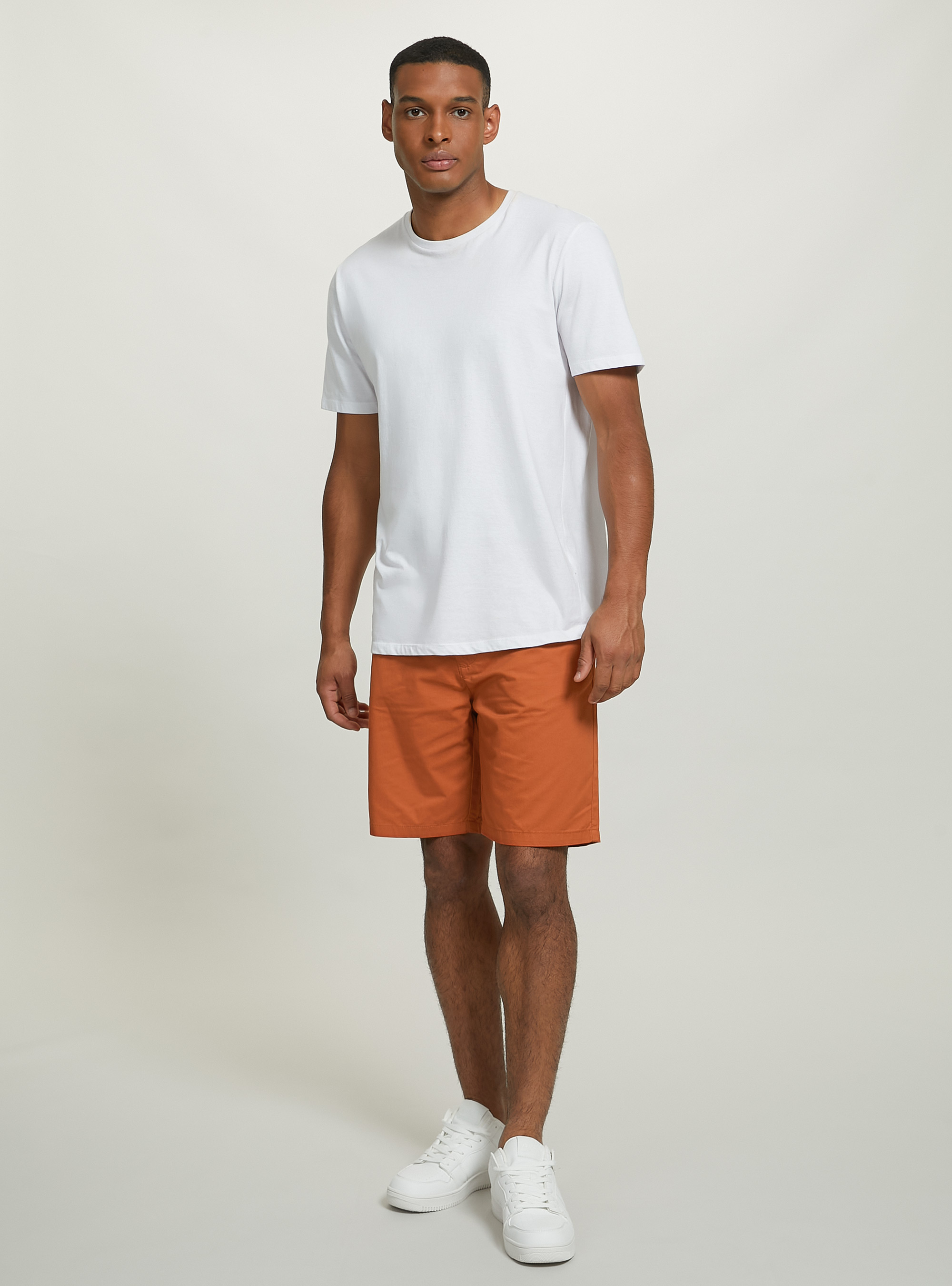 Plain twill Bermuda shorts, C3401 RUSTY