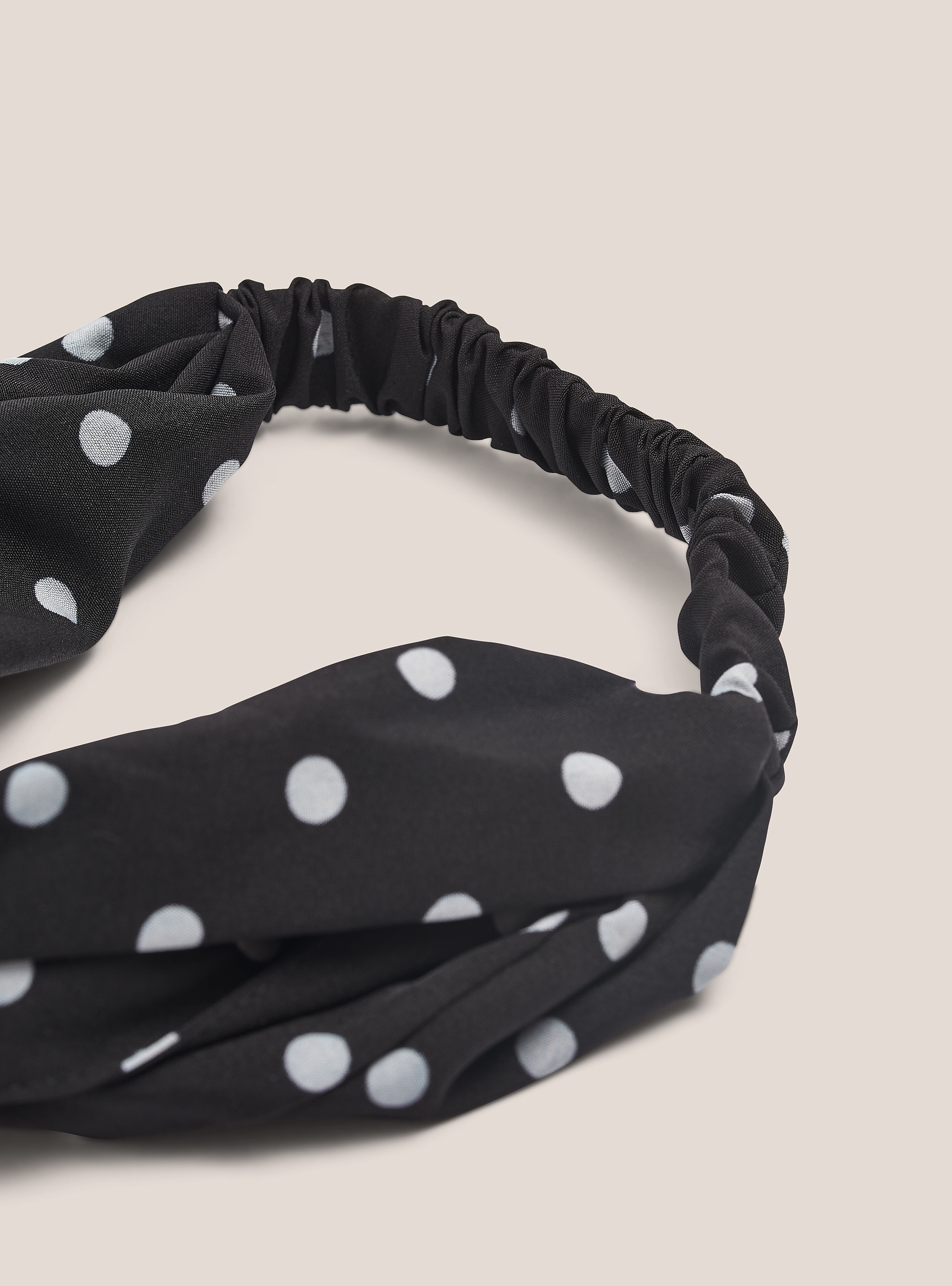 Fascia per capelli a fantasia, POIS WHITE