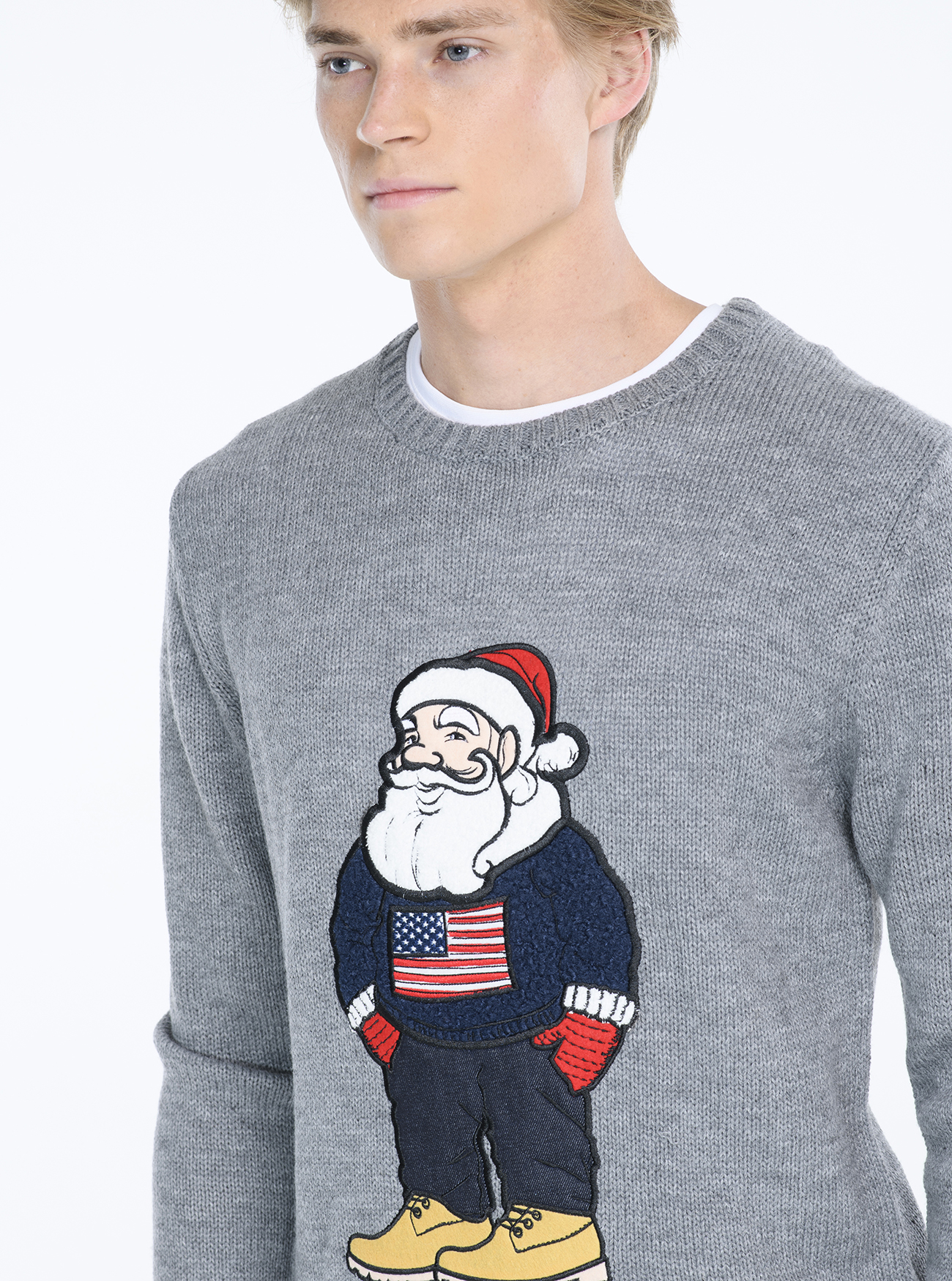 Pullover christmas, GRIS MELANGE