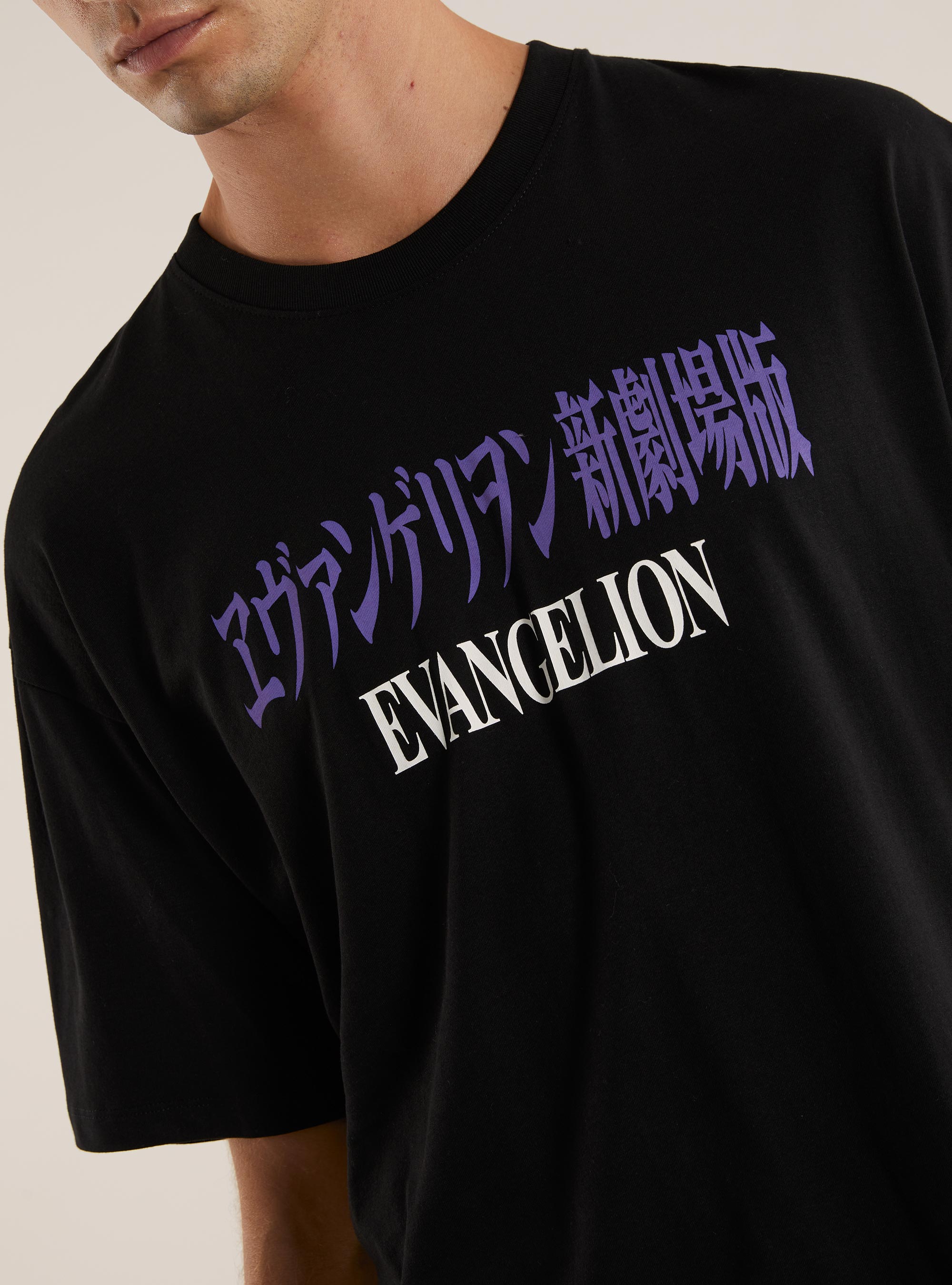 Evangelion / Alcott T-shirt, BK1 BLACK
