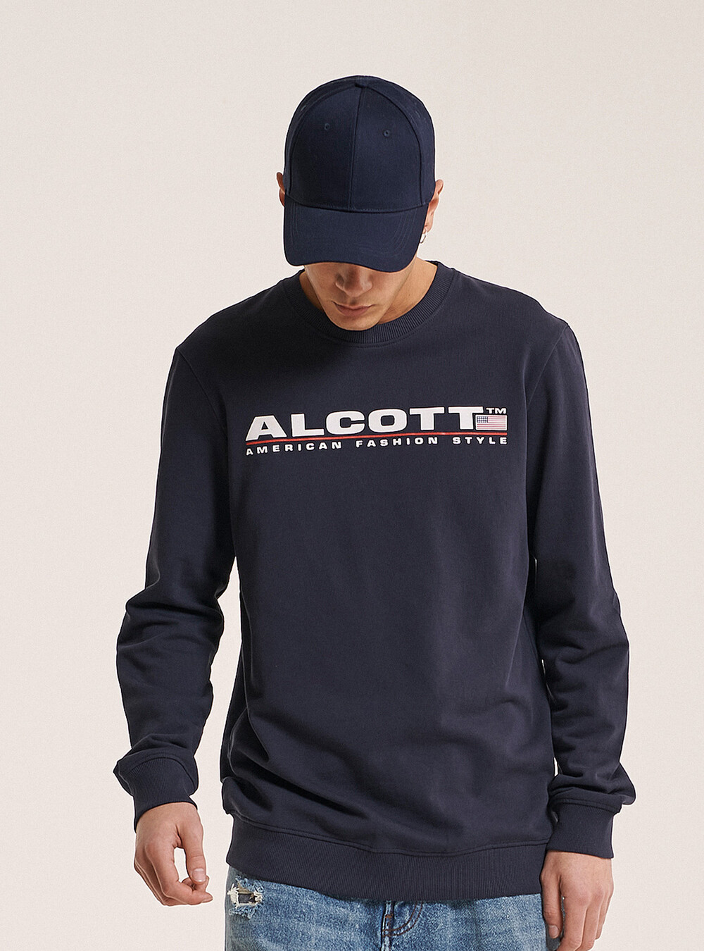 Plain hat with visor, BLUE