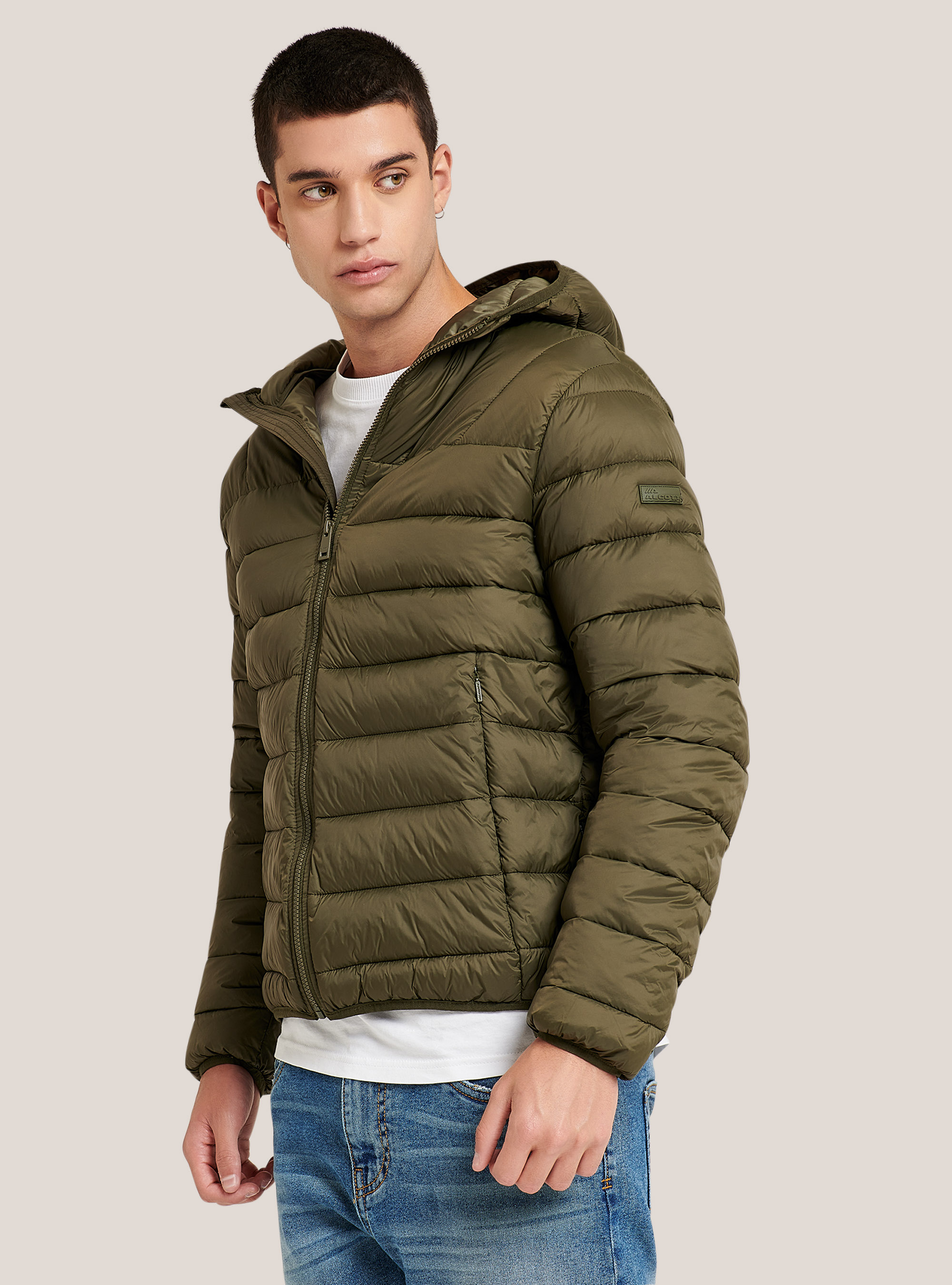 Basic jacket with 100% recycled padding, KAKI