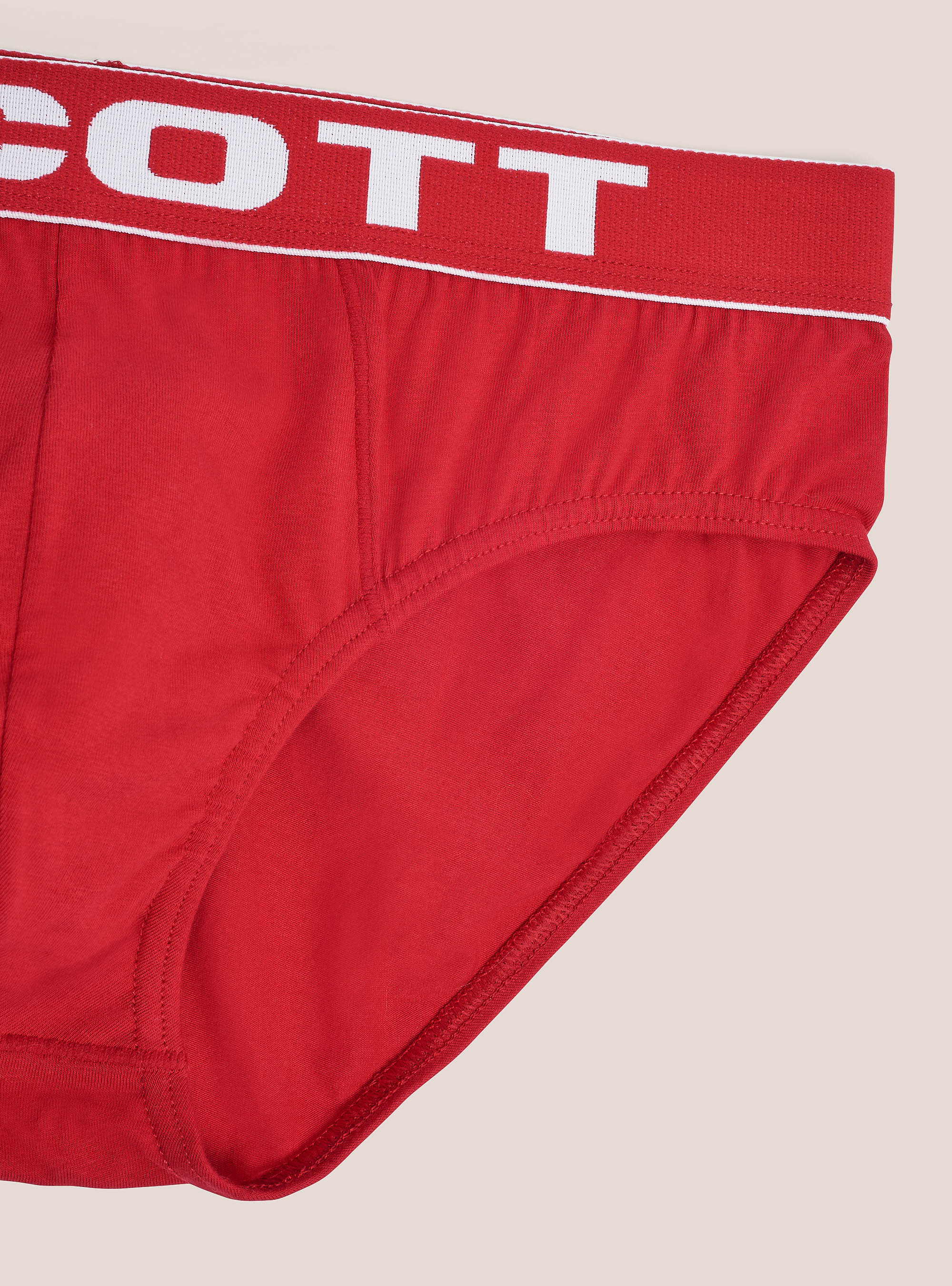 Elastic cotton slip with logo, RED