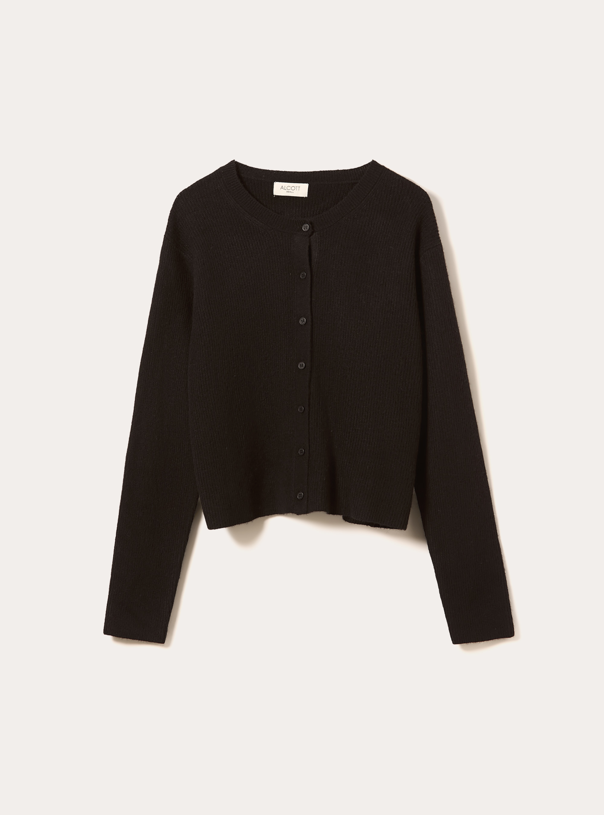 Cardigan en maille cotelée avec boutons, BK1 BLACK