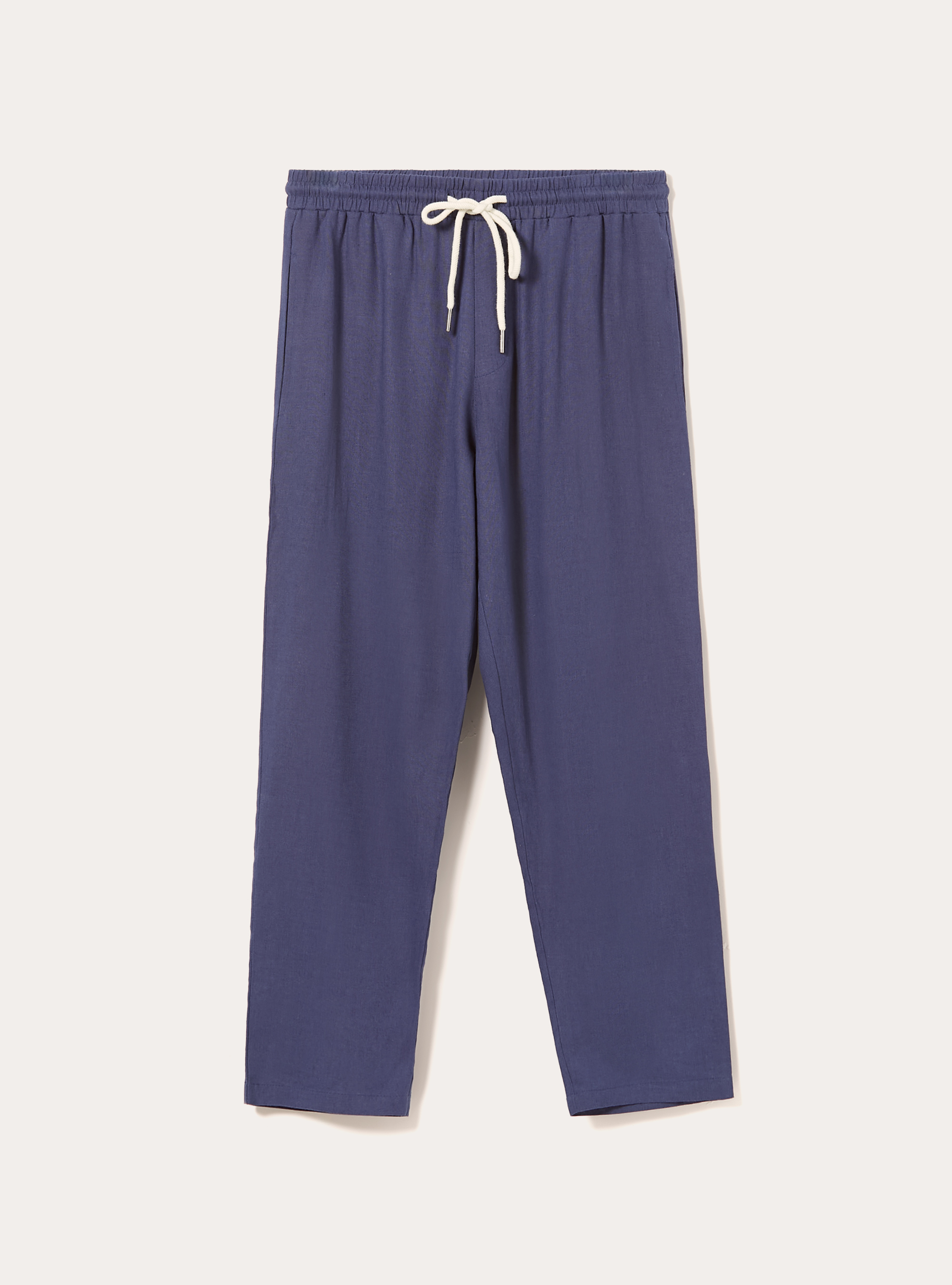 Pantaloni jogger in misto lino, BLU MEDIO