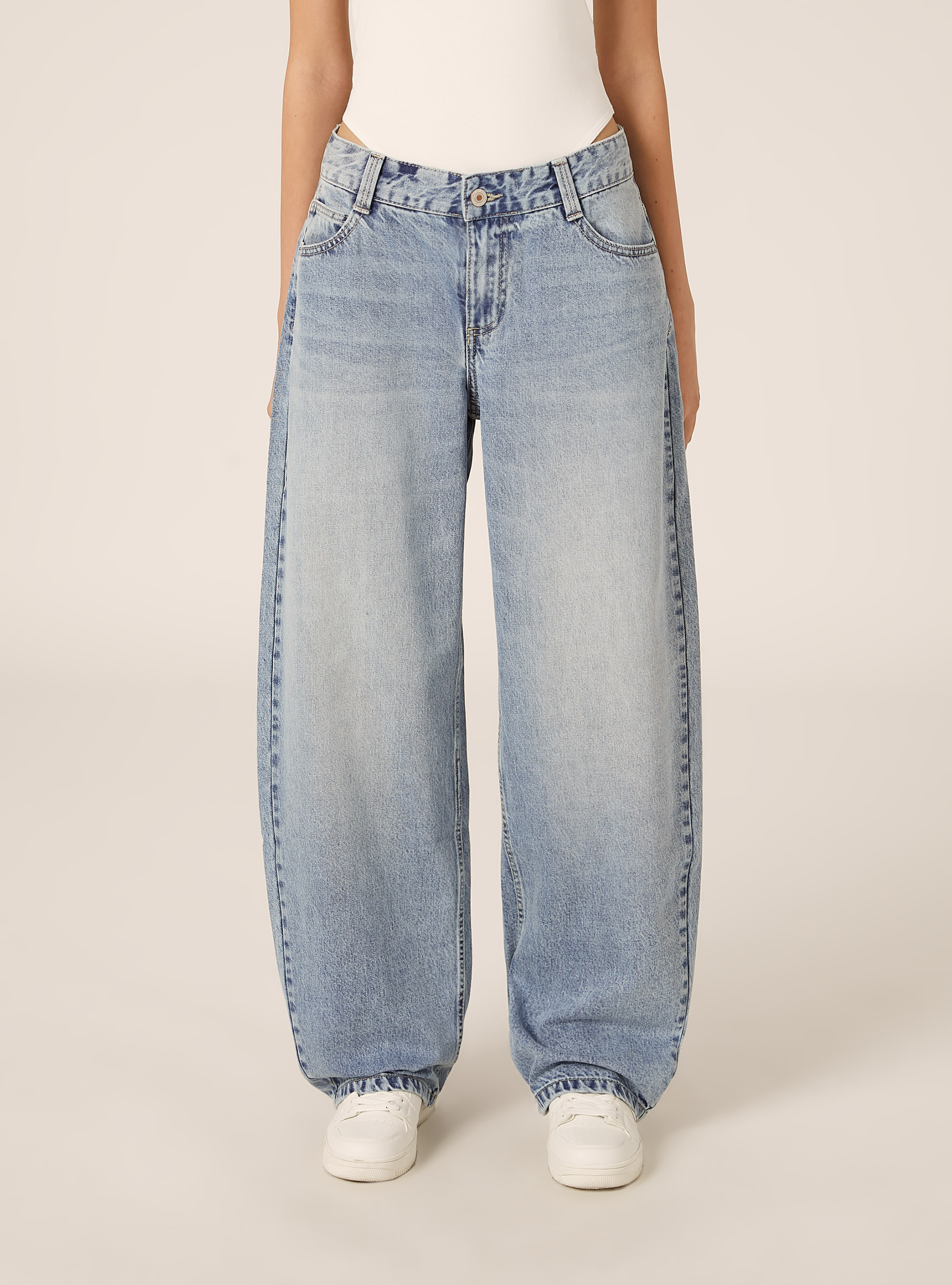 Jeans baggy barrel, D006 AZURE