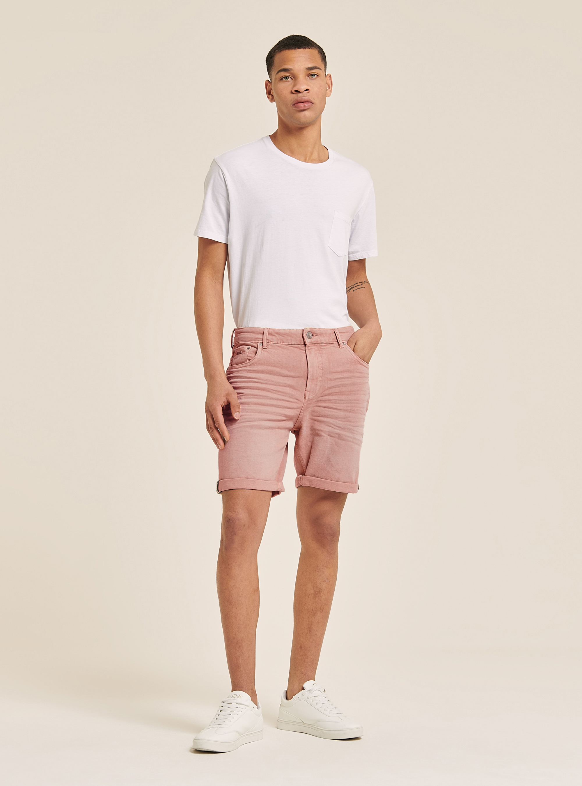 Bermudas aus Cotone Twill Stretch Tinto in Capo, PK2 PINK MEDIUM