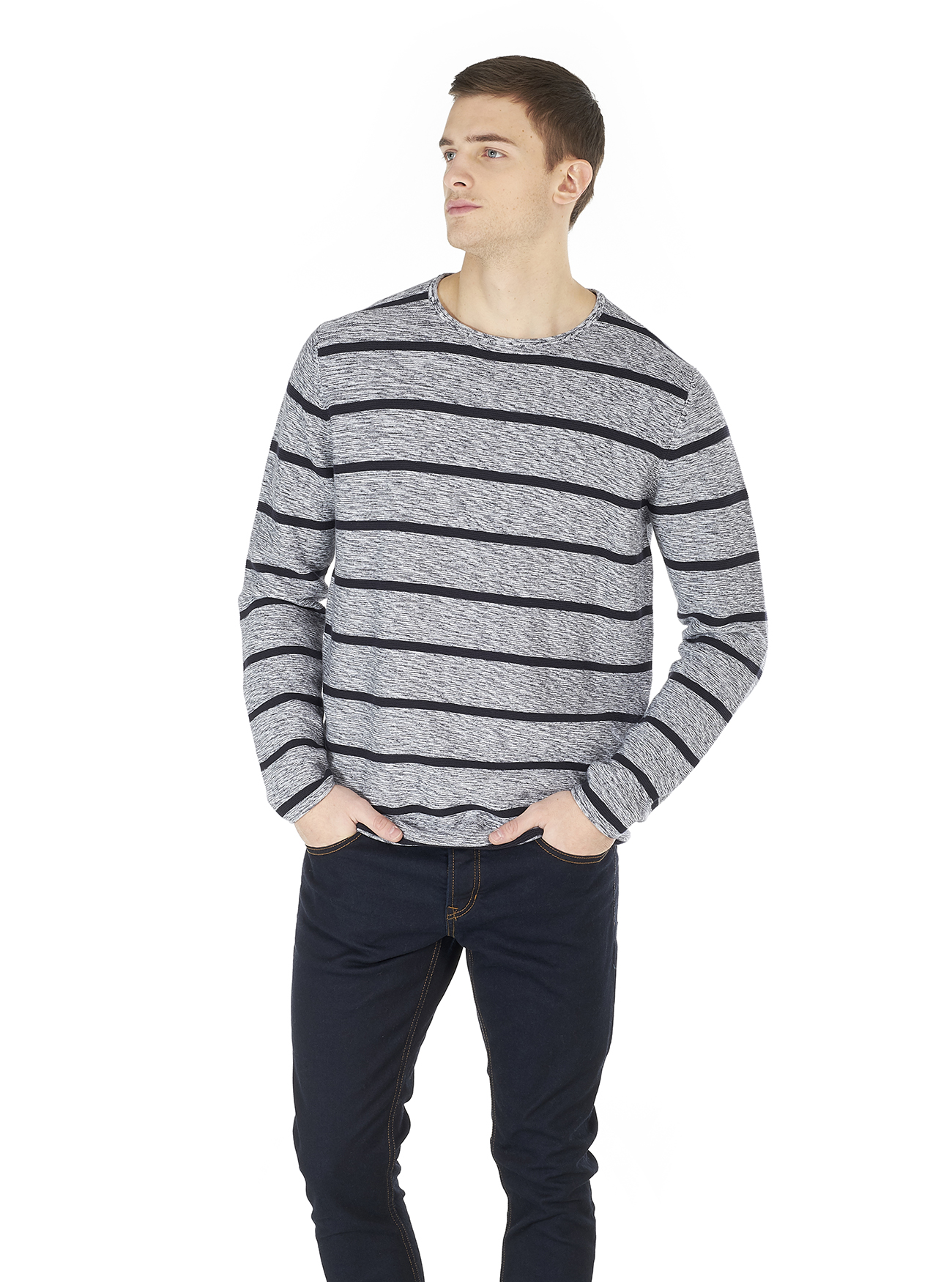 Pullover rigato, WHITE
