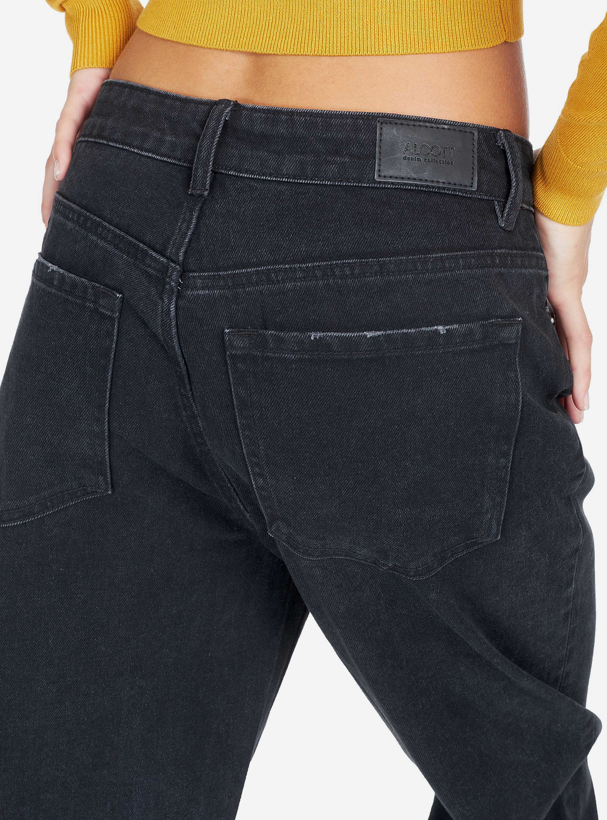 JEANS MOM FIT HIGH WAIST, BLACK