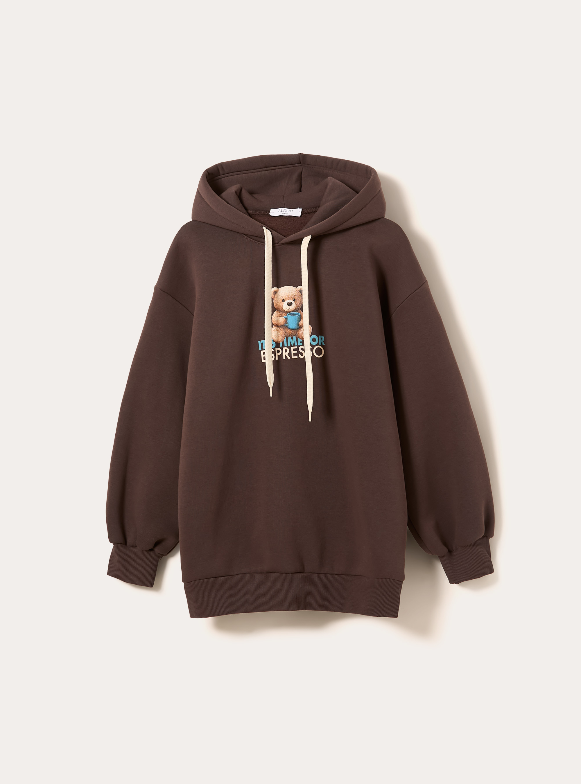 Teddy Print Sweatshirt, BR1 BROWN DARK