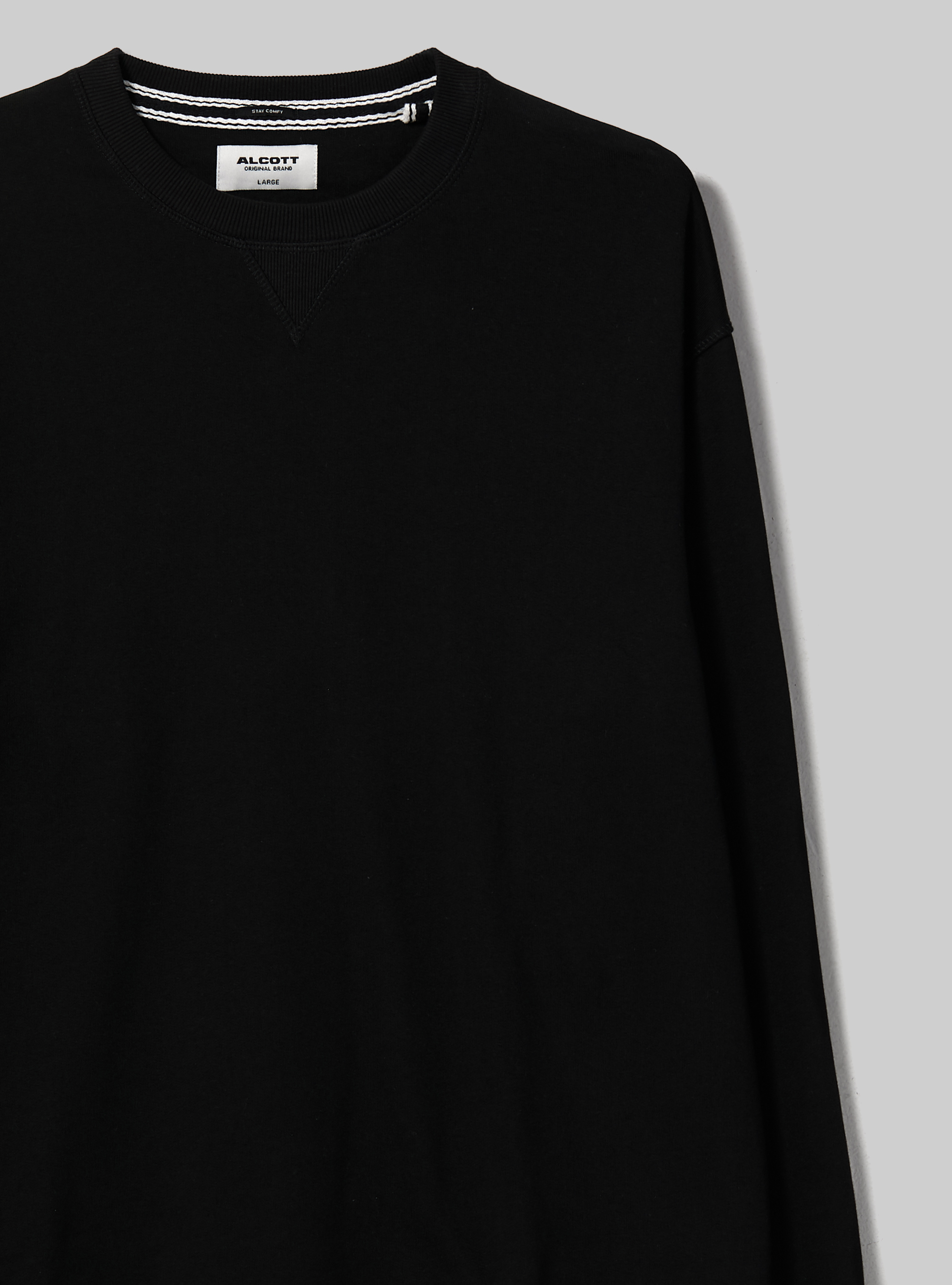 Plain-coloured crew-neck sweatshirt, BK1 BLACK