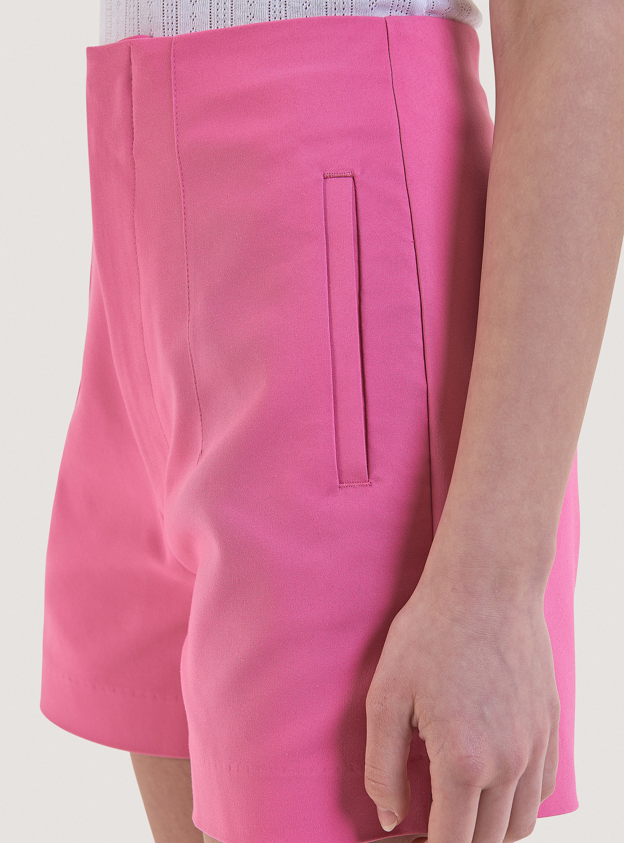 Shorts with double pleats, PK2 PINK MEDIUM