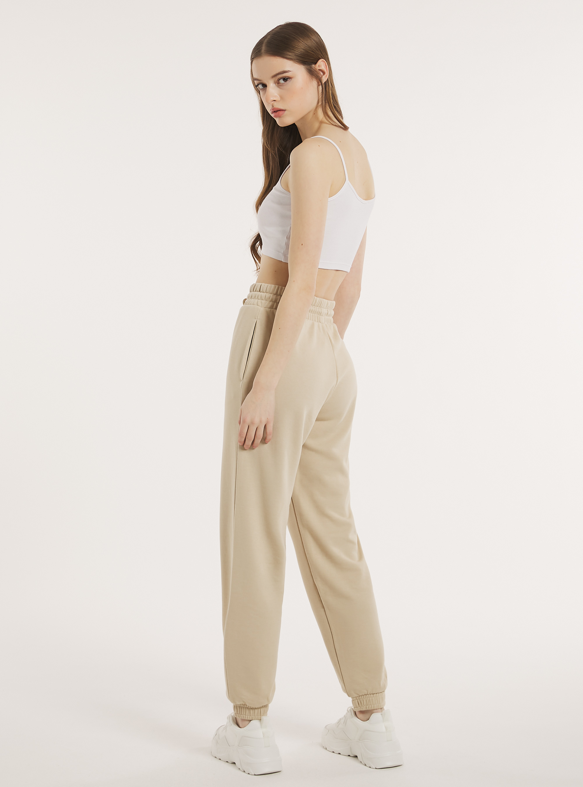 Plush jogger trousers, BG2 BEIGE MEDIUM