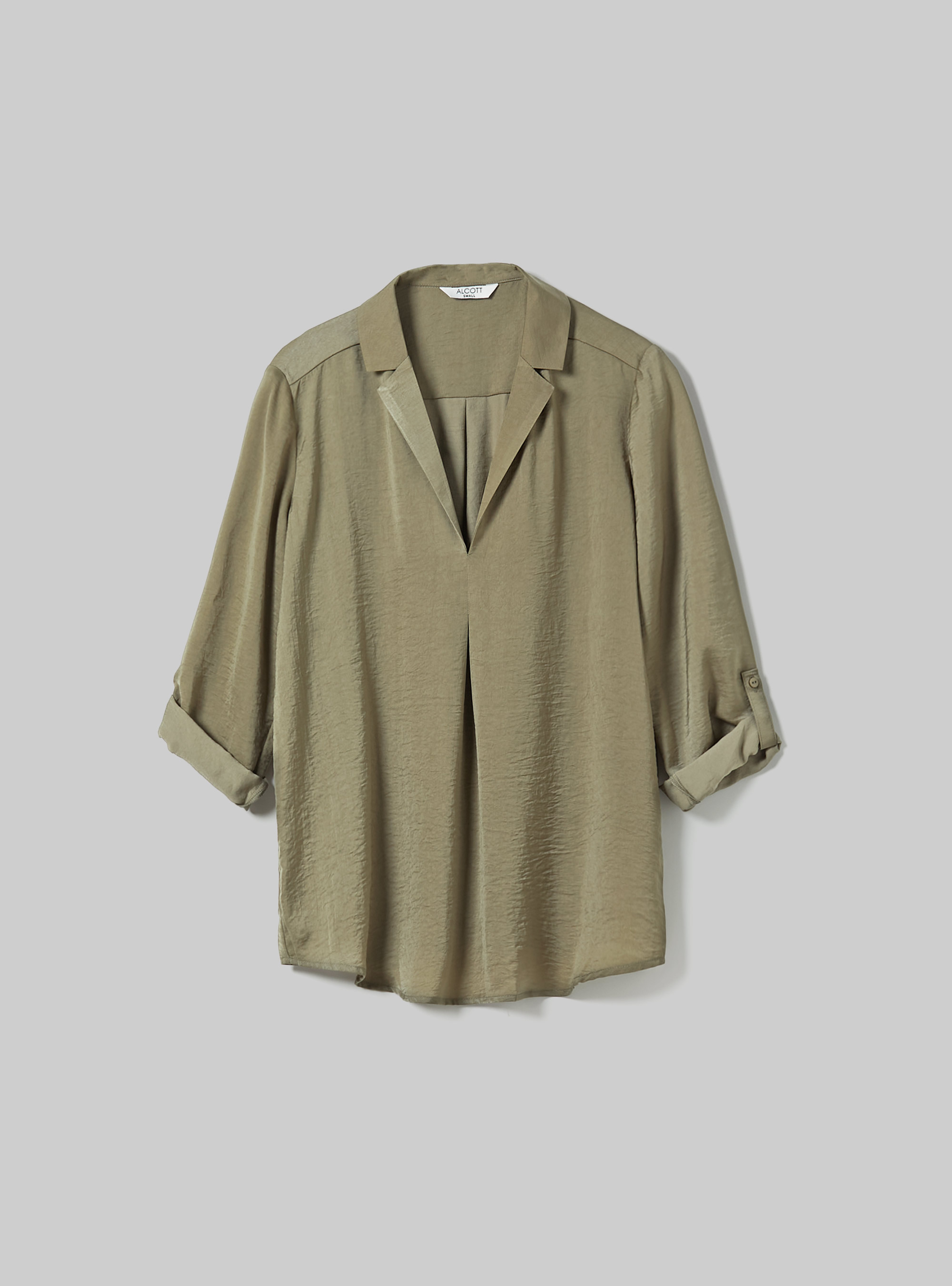 Chemisier uni avec encolure à revers, KY2 KAKY MEDIUM