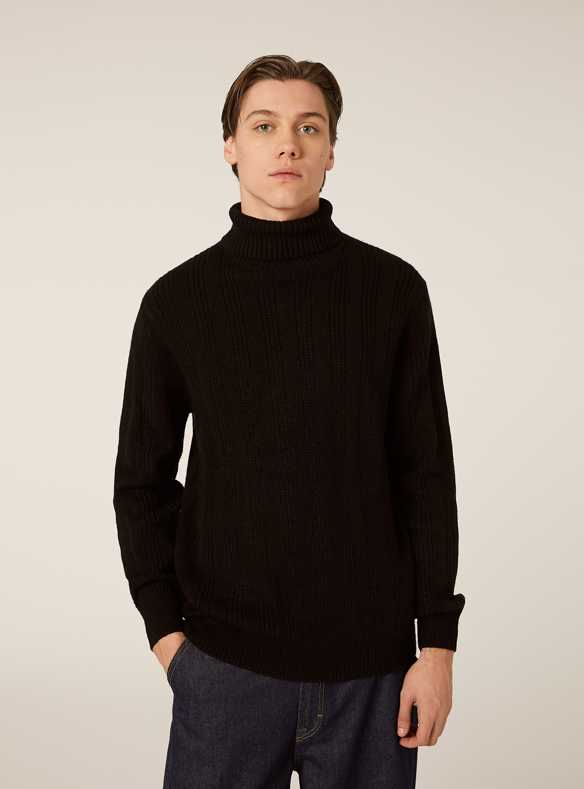 Maglione collo alto, BK1 BLACK