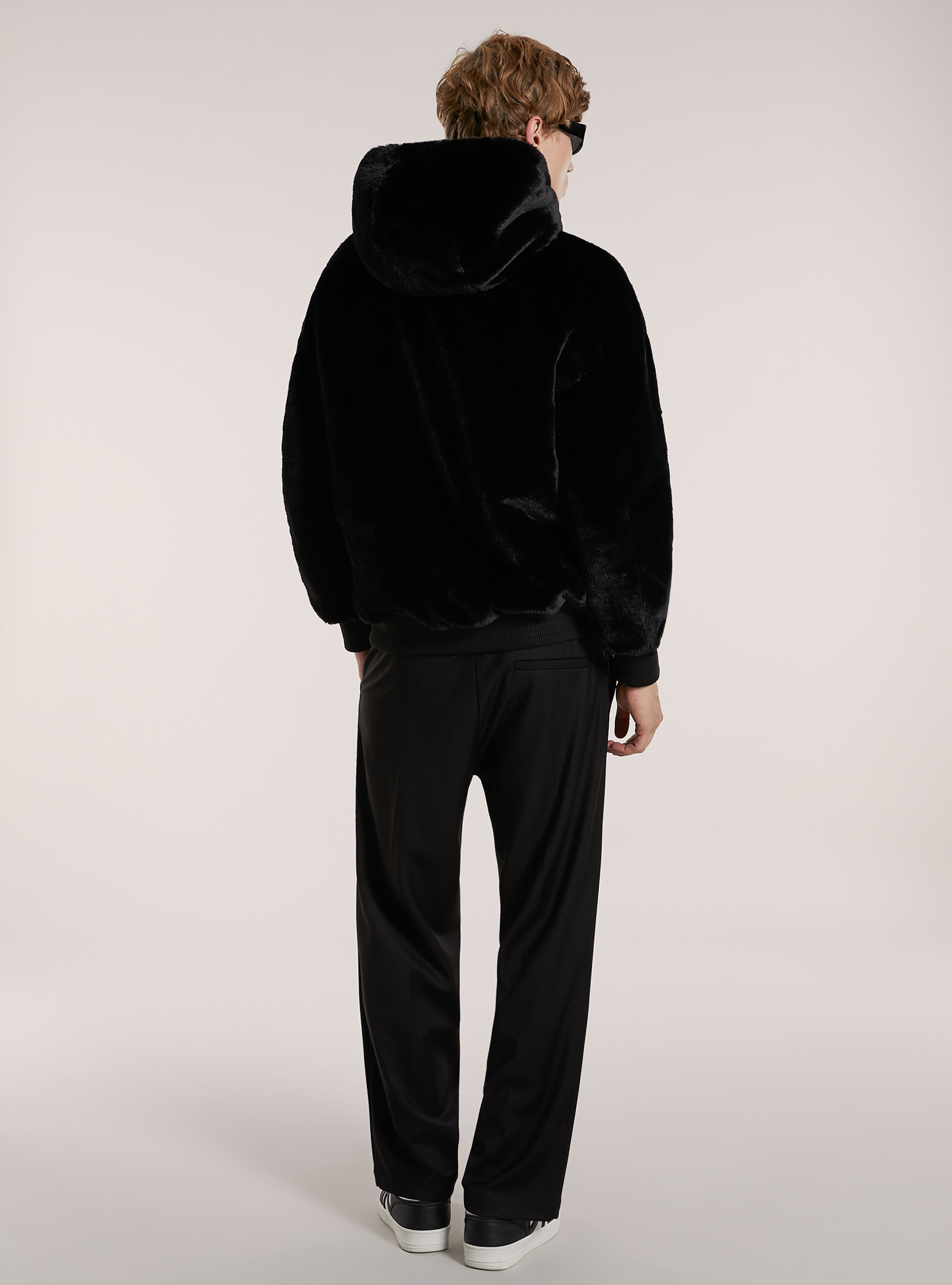 Giubbotto double face con cappuccio, BK1 BLACK